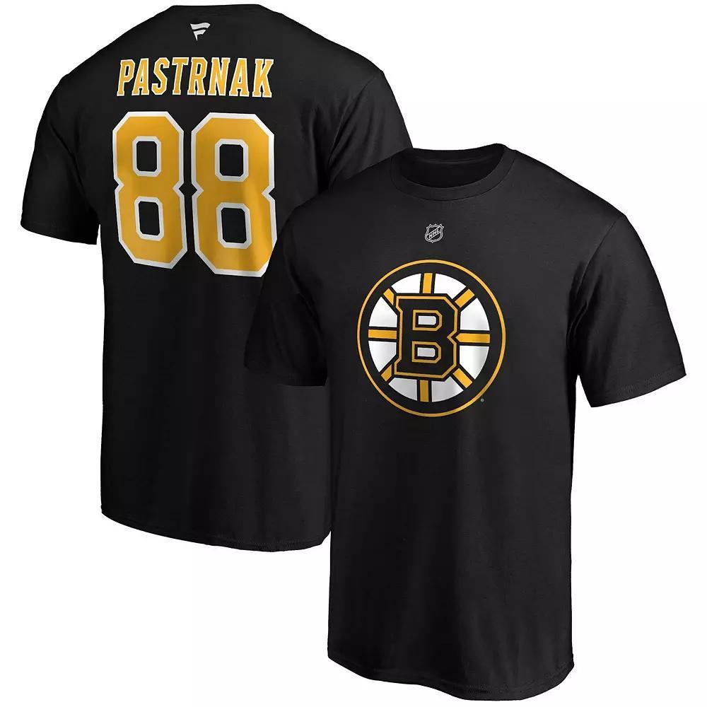 Men's Fanatics Branded David Pastrnak Black Boston Bruins Big & Tall Name & Number T-Shirt, Size: 2XB Product Image