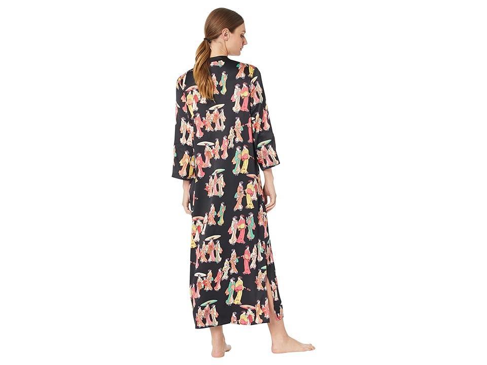 N by Natori Geisha Satin 52 Caftan Multi) Women's Pajama Product Image