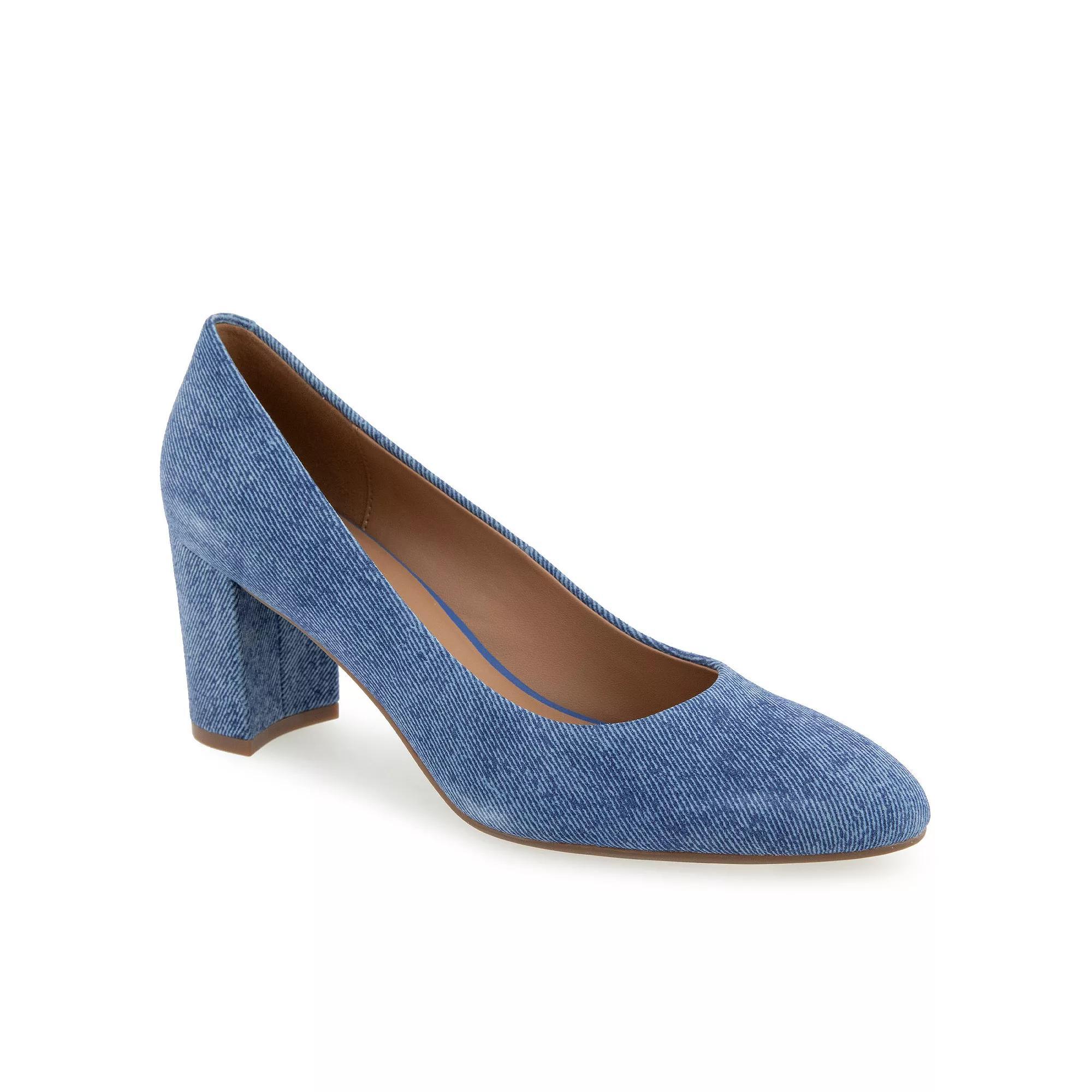 Aerosoles Betsy Womens Suede Dress Pumps Blue Blue Suede Product Image