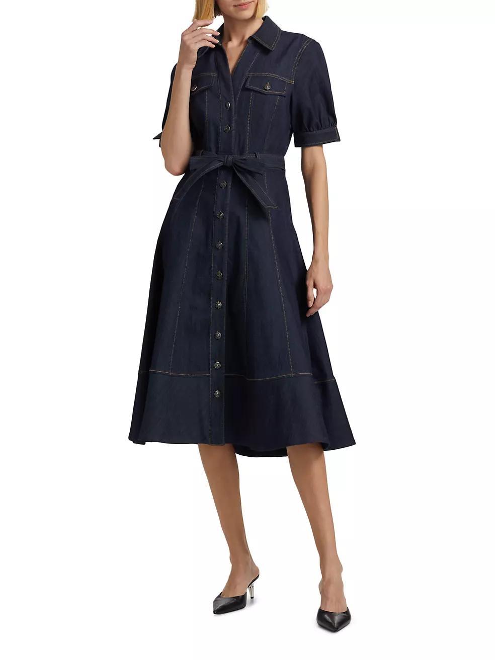 Suzie Denim Tie-Waist Shirtdress Product Image