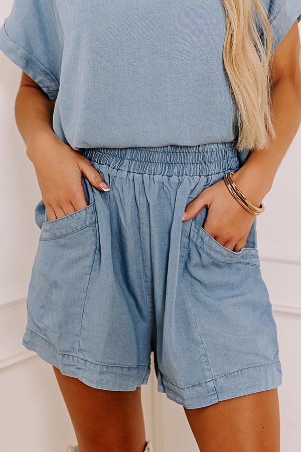 Good Times And Shorelines Chambray Shorts Product Image