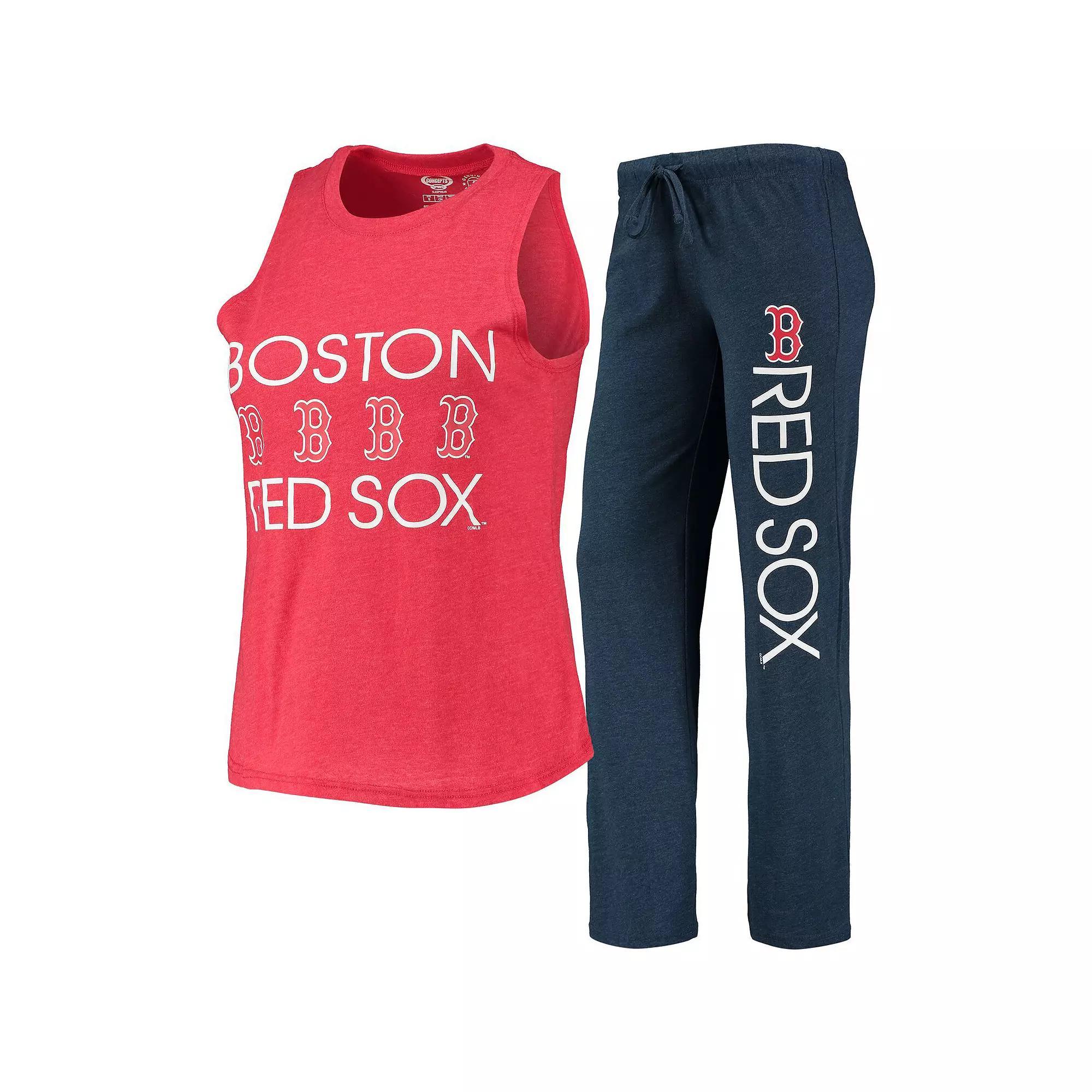 Women's Concepts Sport Navy/Red Boston Red Sox Meter Muscle Tank Top & Pants Sleep Set, Size: Medium, Blue Product Image