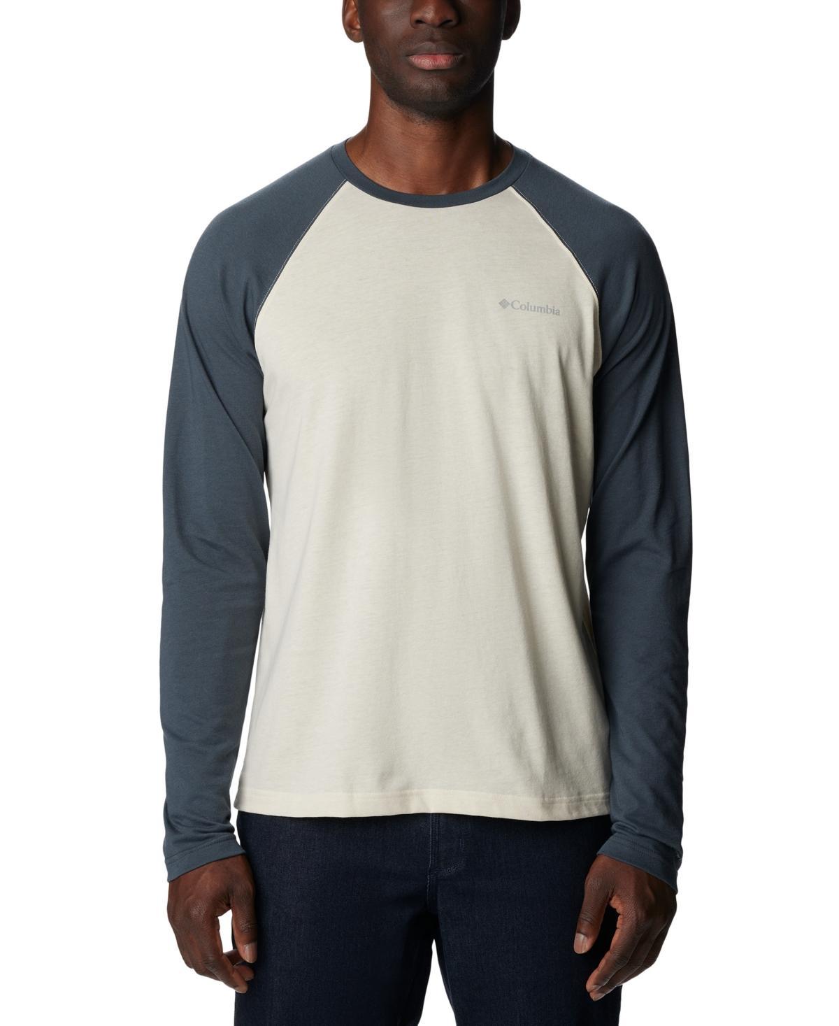 Mens Columbia Thistletown Hills Raglan Long Sleeve Tee City Gray Grey Product Image