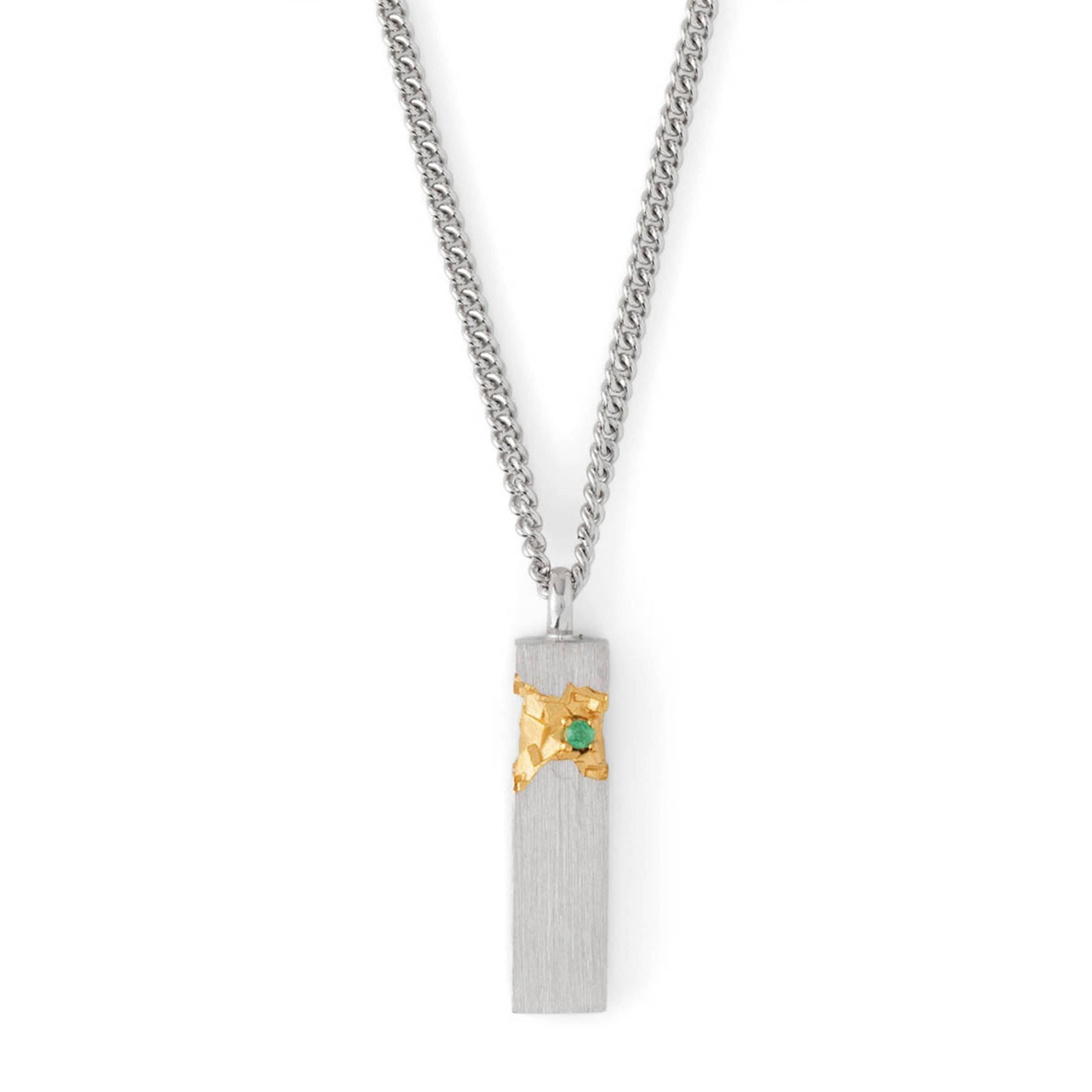 MINED CUBE PENDANT EMERALD Male Product Image