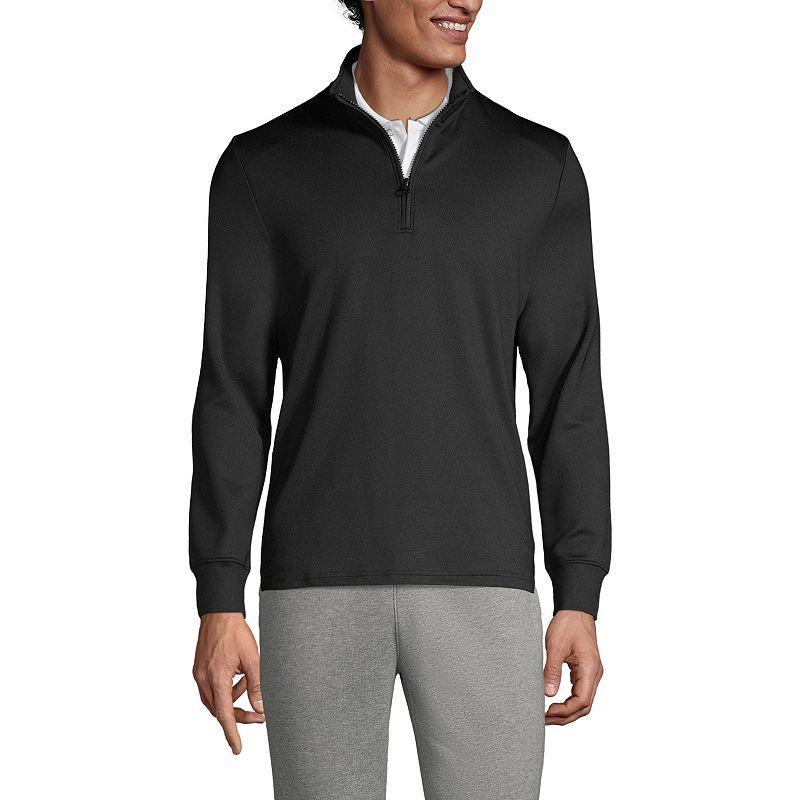 Men's Lands' End School Uniform Quarter Zip Pullover Sweatshirt, Size: Large, Red Product Image