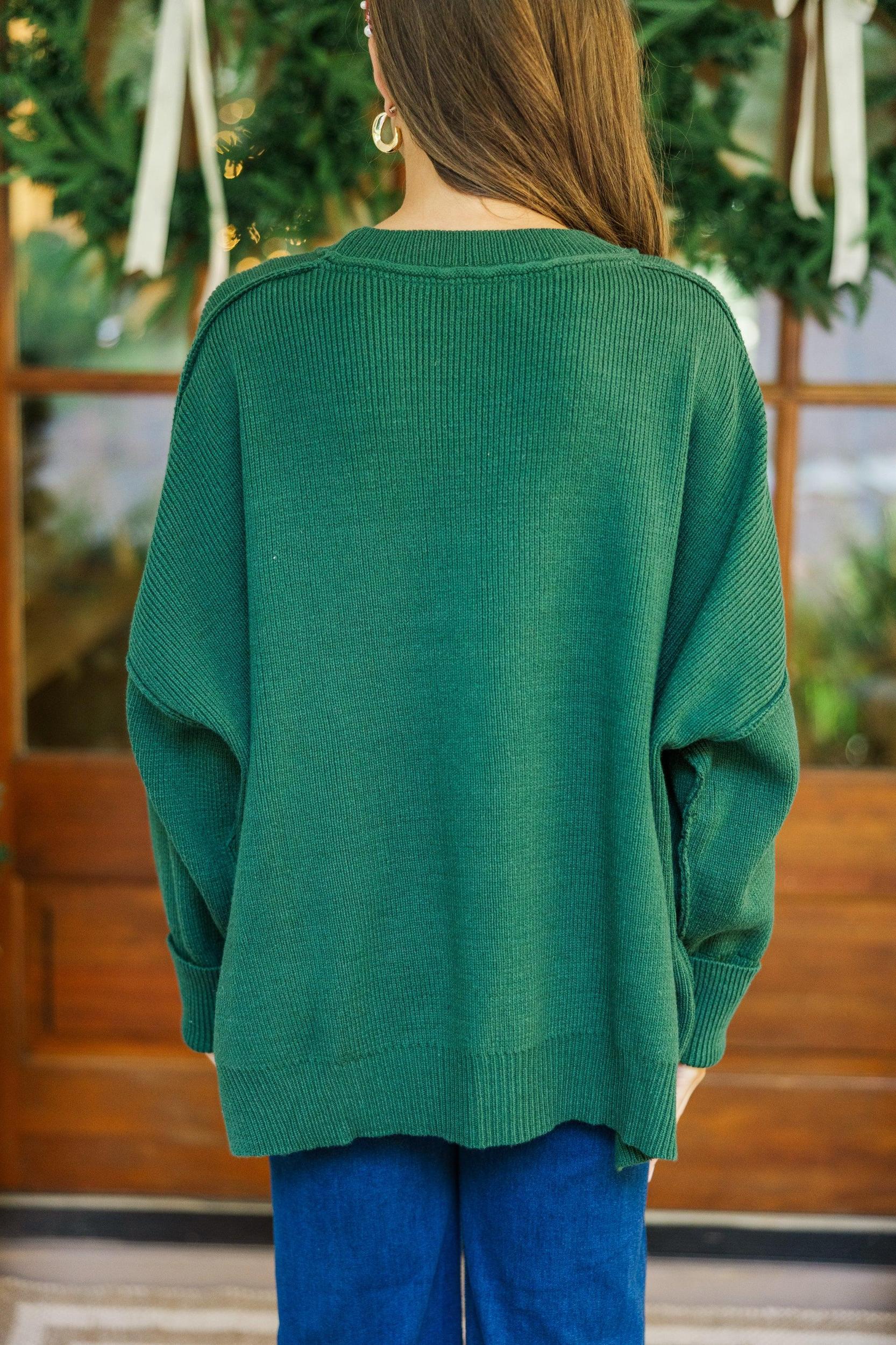 Sweet Tooth Emerald Green Candy Canes Sweater Female Product Image