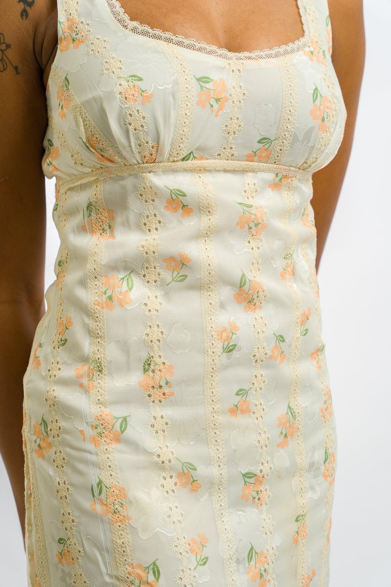 Daisy Street Loose Fit Midi Dress - Cream Lace Trim Product Image