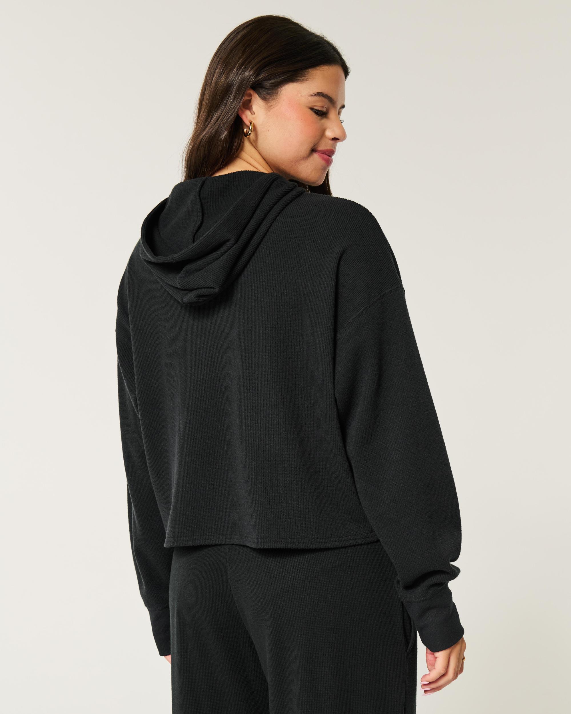 Gilly Hicks Crop Waffle Hoodie Product Image
