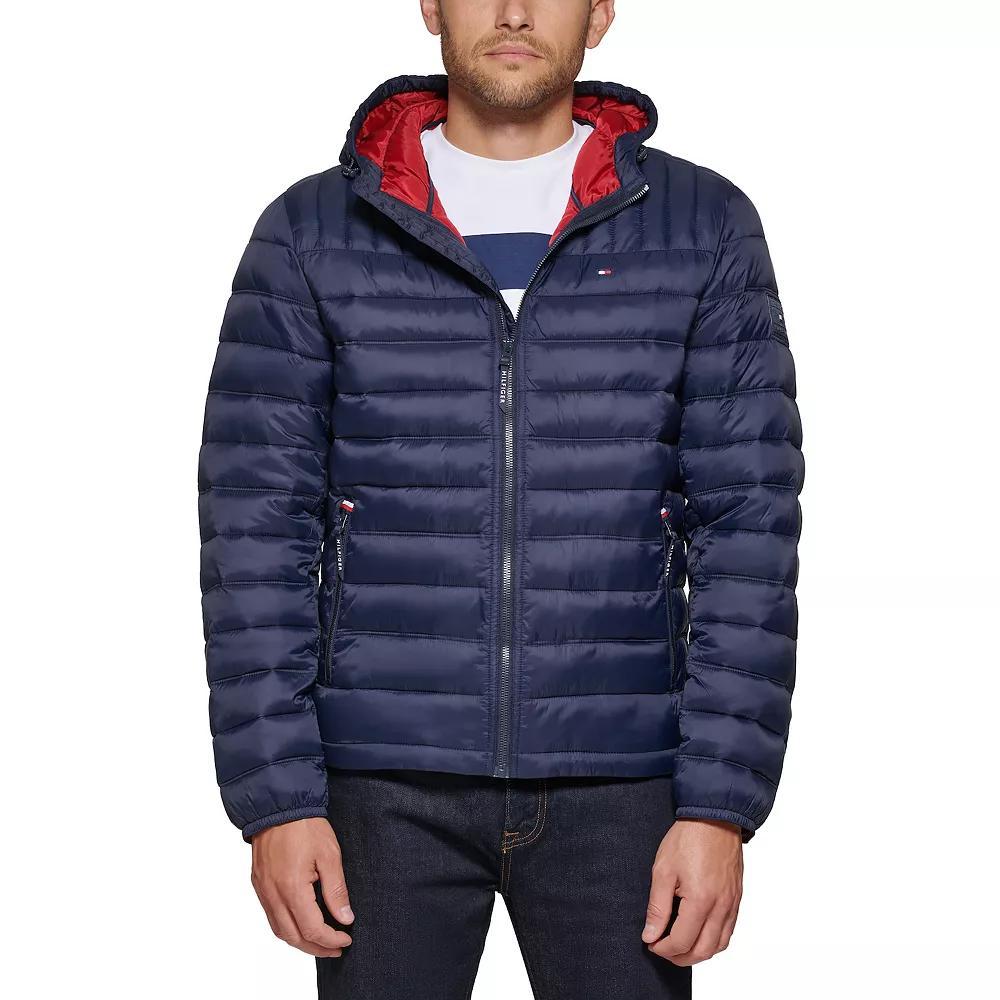 Men's Tommy Hilfiger Hooded Puffer Jacket, Size: XXL, Green Product Image