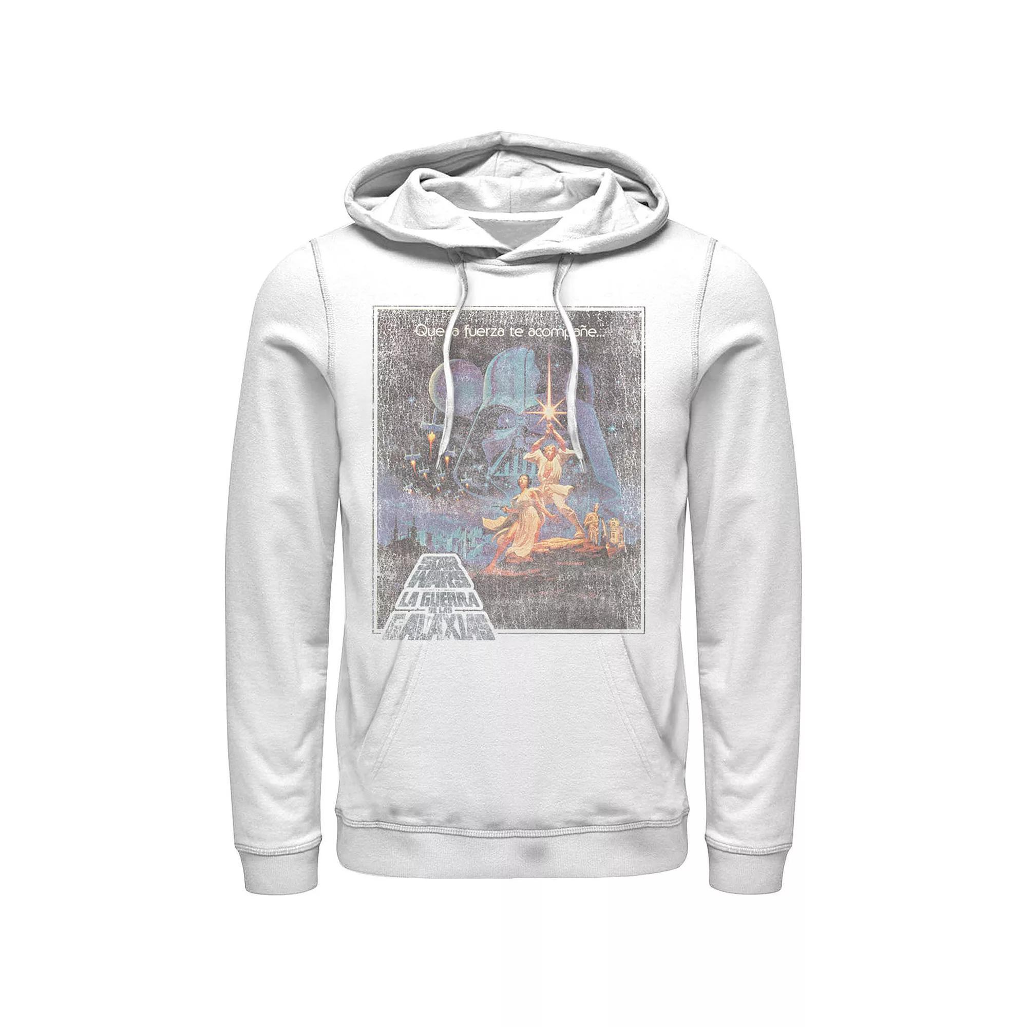 Men's Star Wars Faded VHS Cover Hoodie, Size: Small, Athletic Grey Product Image