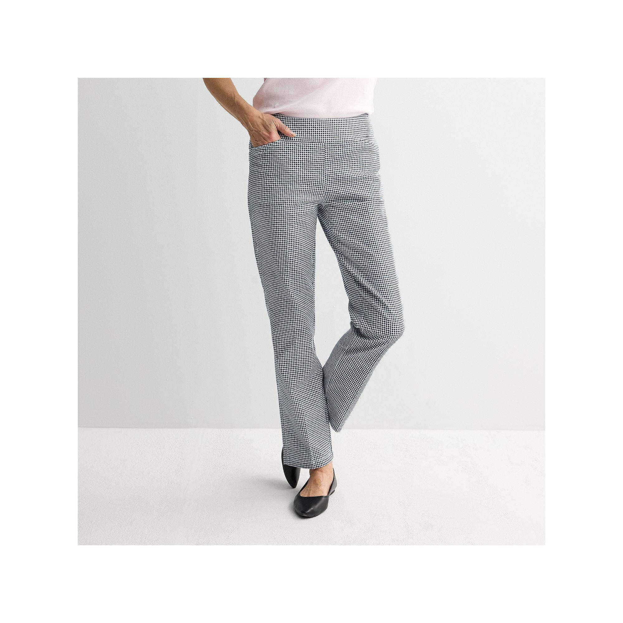 Women's Croft & Barrow® Effortless Stretch Pull-On Straight-Leg Pants, Size: 6, Blue Check Product Image