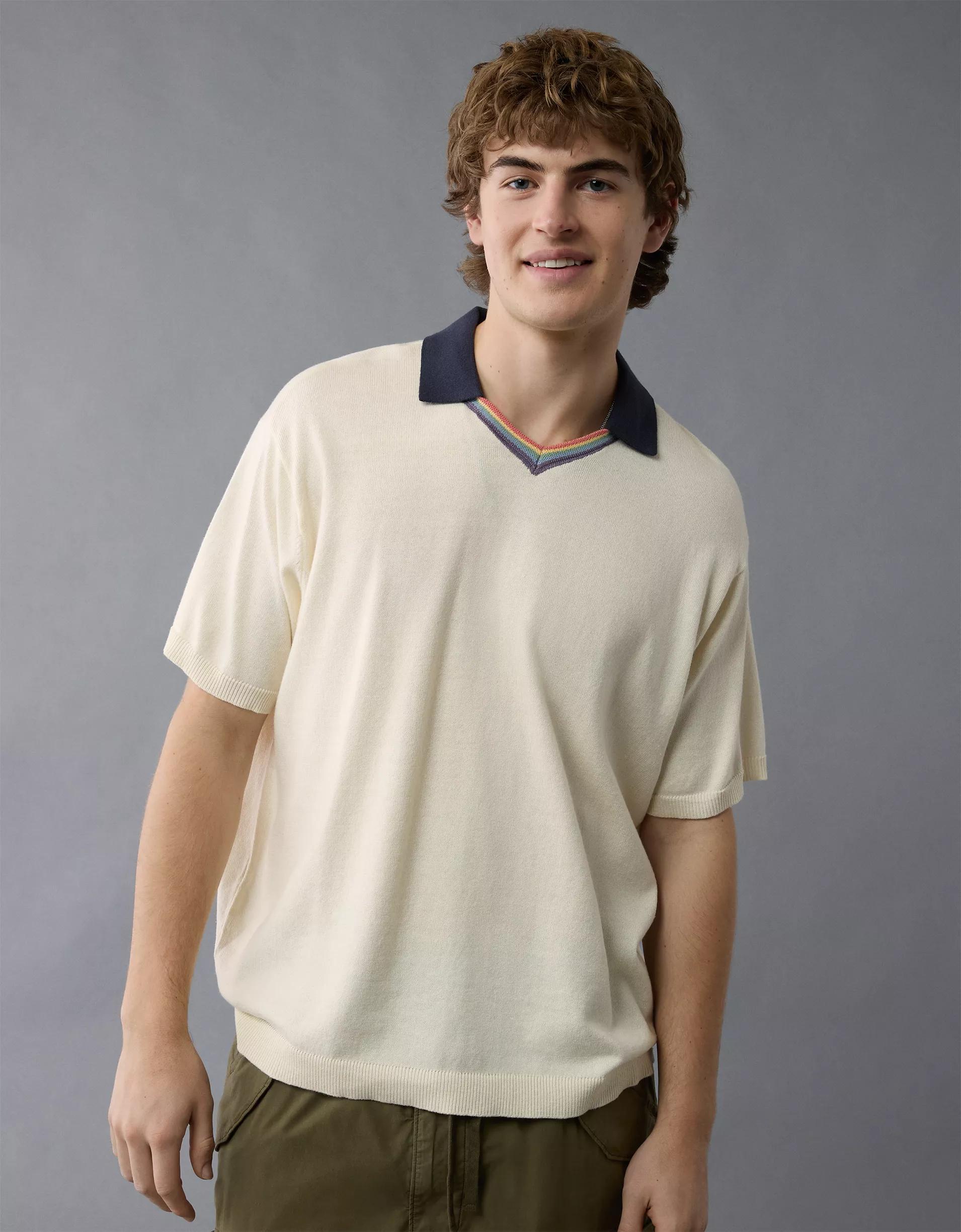 AE Pride Weekend Sweater Polo Shirt Product Image