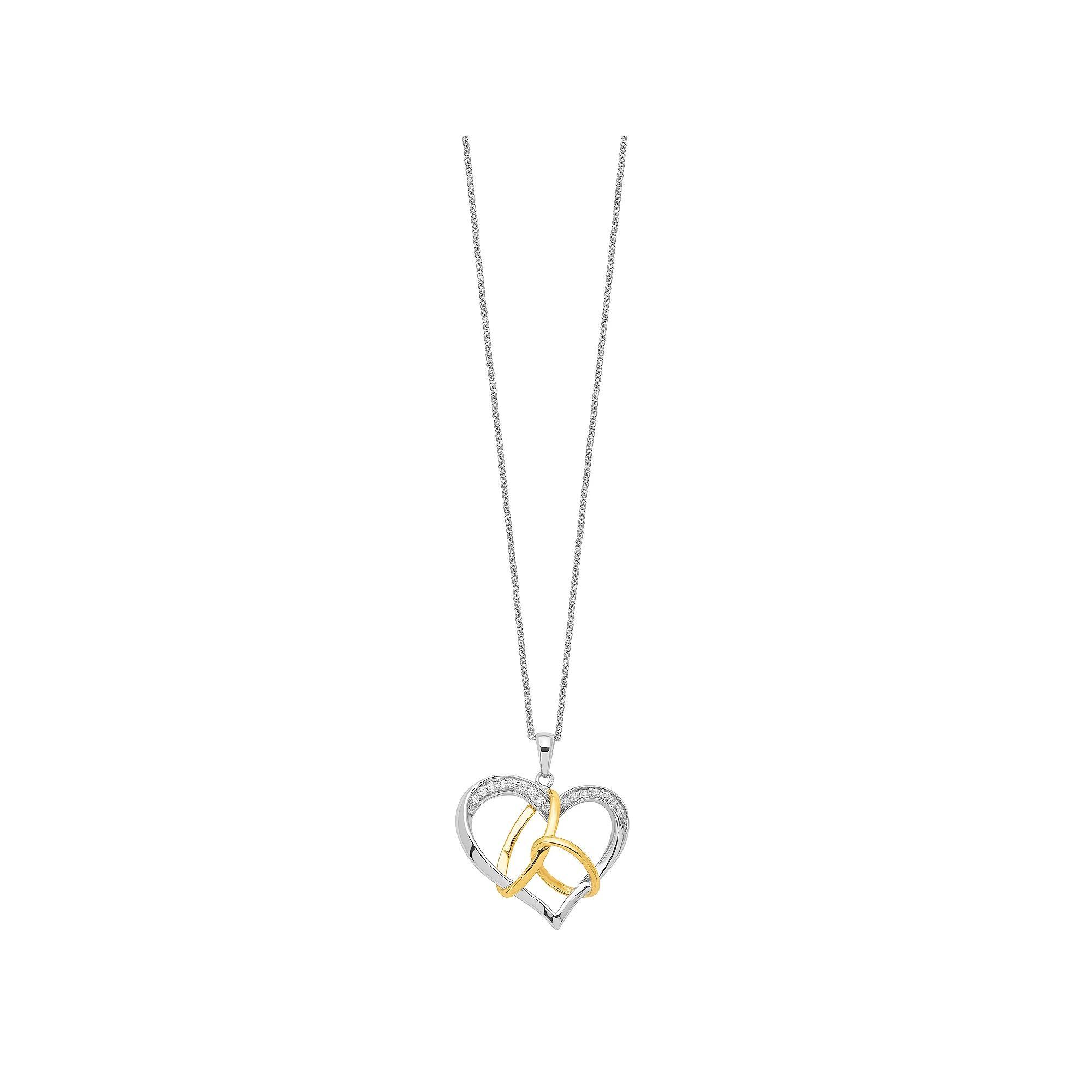 Sentimental Expressions Sterling Silver & Gold-plated Cubic Zirconia To Have And To Hold Necklace, Women's, Size: 18" Product Image