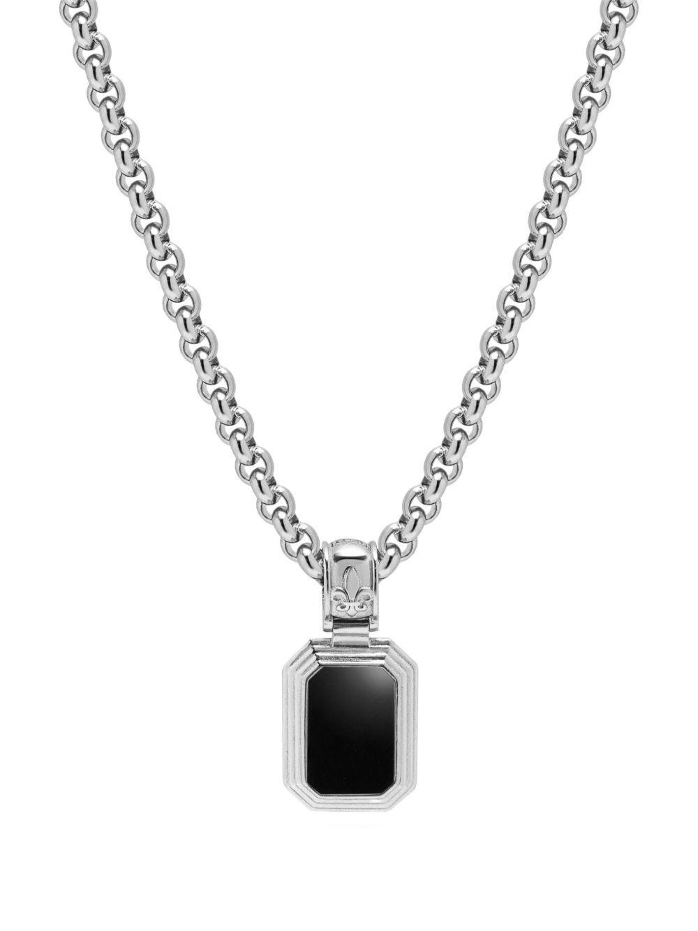 turquoise and onyx necklace Product Image