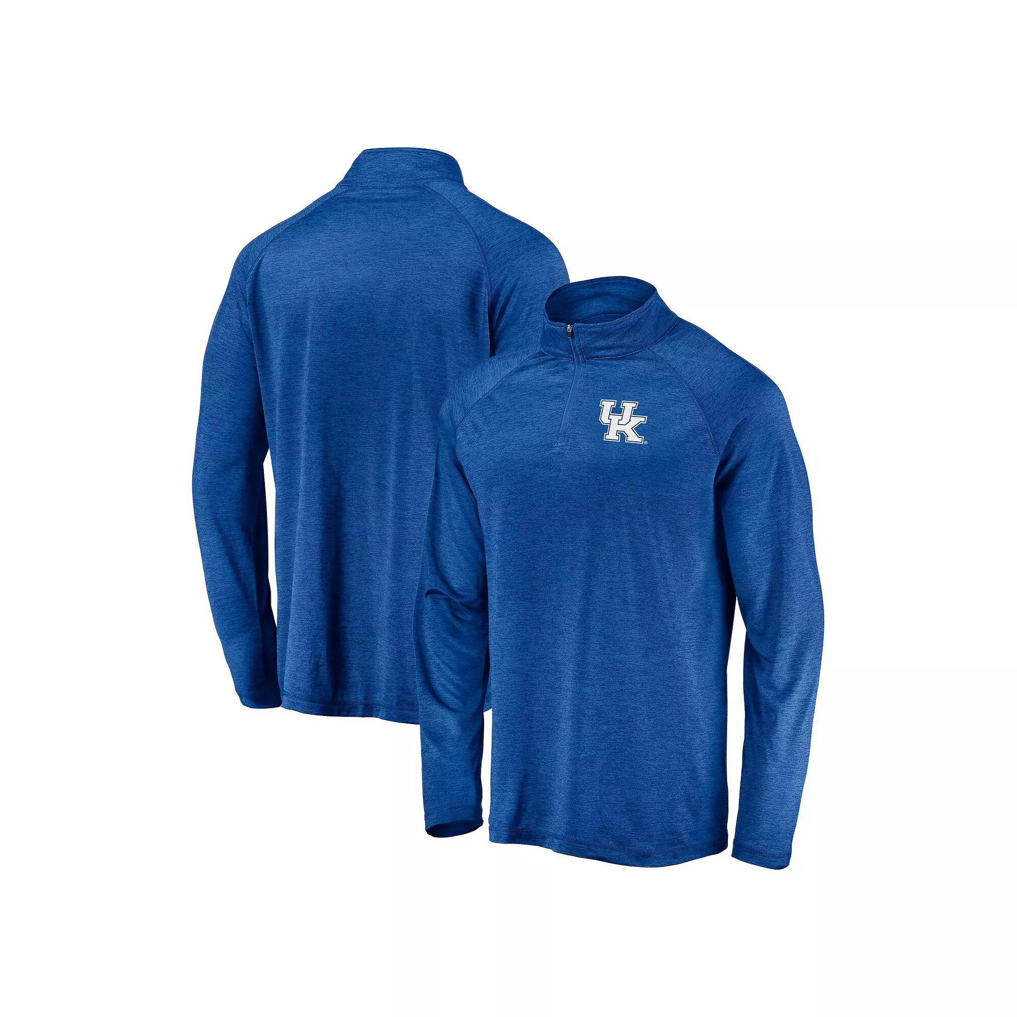 Mens Fanatics Royal Kentucky Wildcats Striated Raglan Lightweight Quarter-Zip Top Product Image