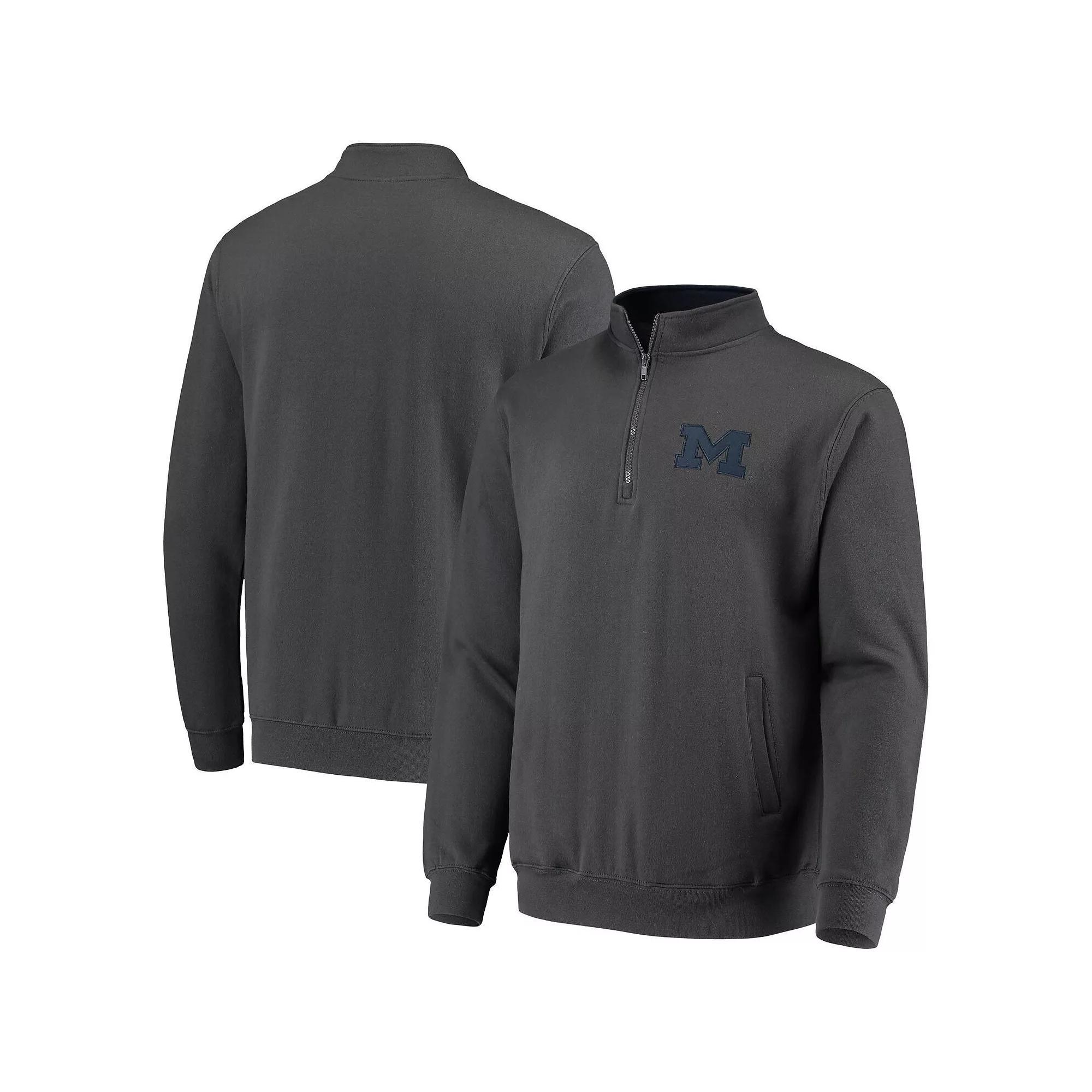 Men's Colosseum Charcoal Michigan Wolverines Tortugas Logo Quarter-Zip Jacket, Size: Large Product Image
