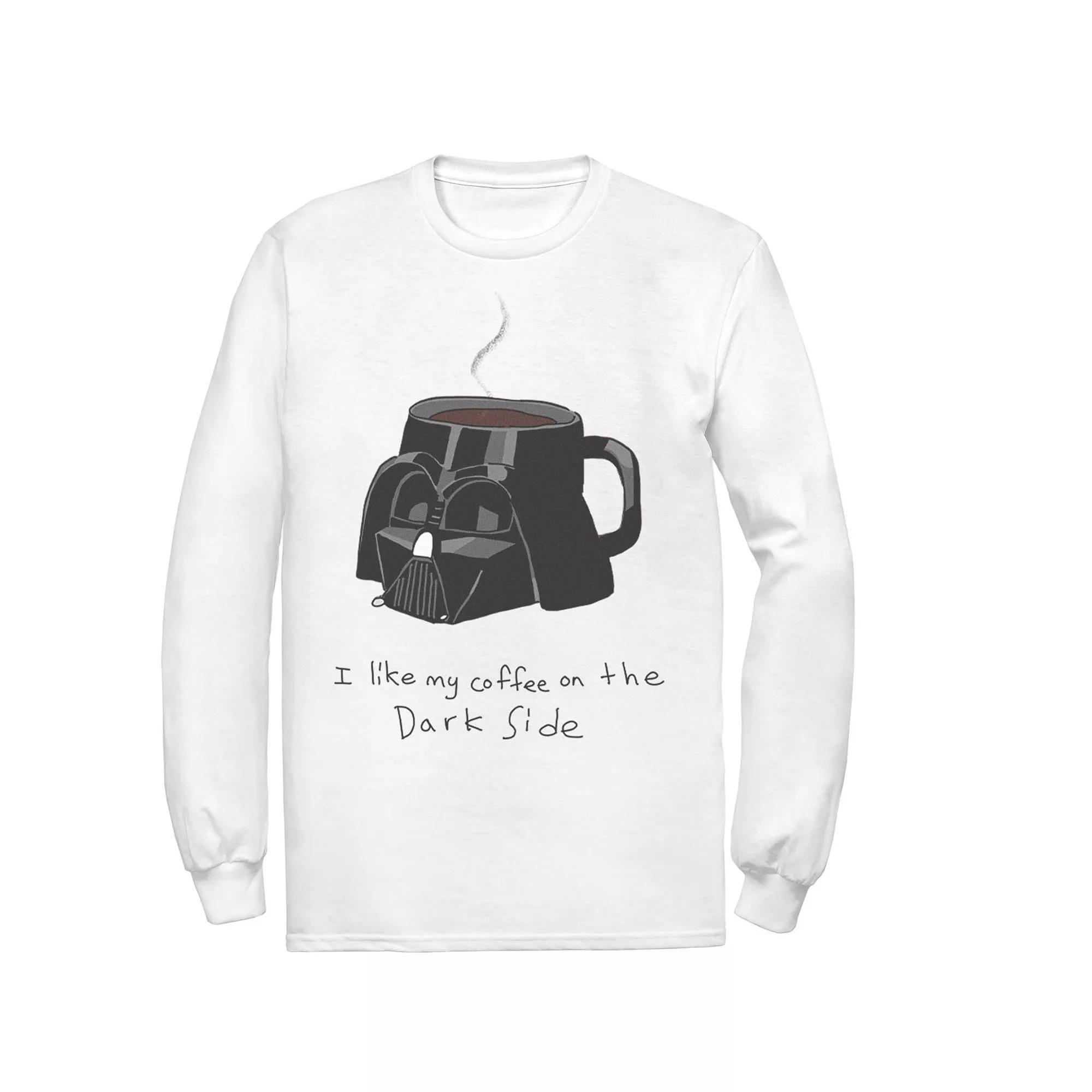 Men's Star Wars Darth Vader Mug I Like My Coffee On The Dark Side Tee, Size: XXL, White Product Image