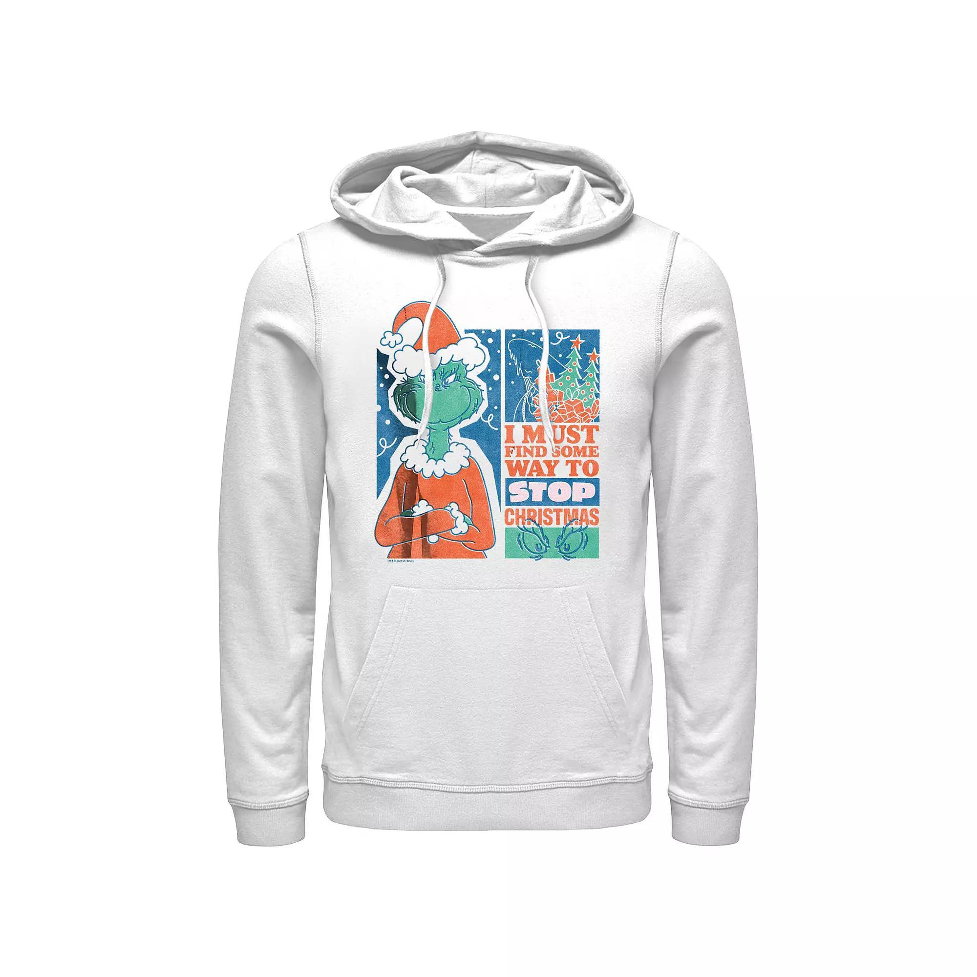 Big & Tall Dr. Seuss Grinch Must Stop Christmas Graphic Hoodie, Men's, Size: XL, White Product Image