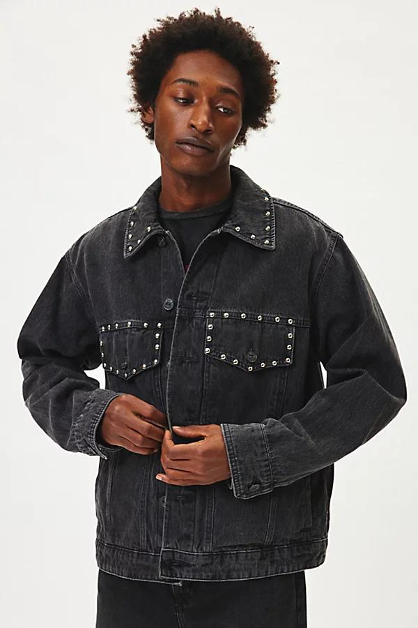BDG Studded Relaxed Fit Denim Trucker Jacket Mens at Urban Outfitters Product Image