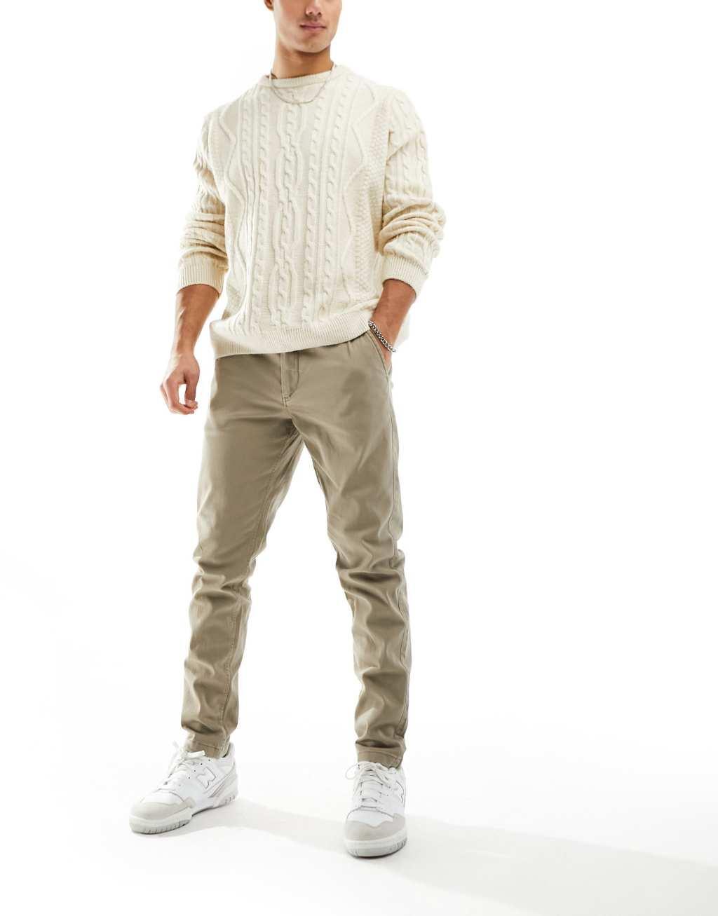 Jack & Jones Intelligence slim fit chinos in sand  Product Image