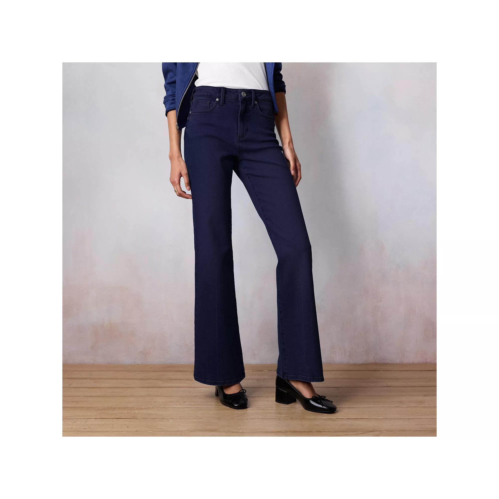 Womens LC Lauren Conrad Curvy Super High Rise Flare Jeans Product Image
