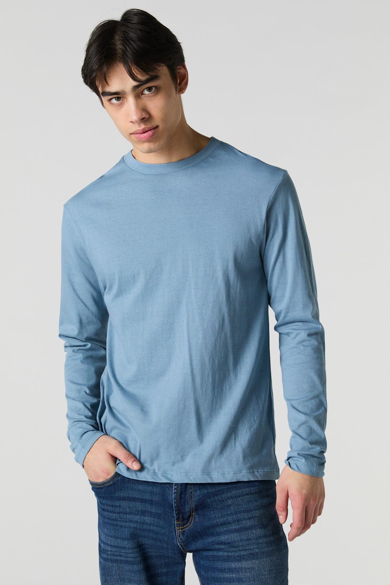 Solid Crewneck Long Sleeve Top Male Product Image