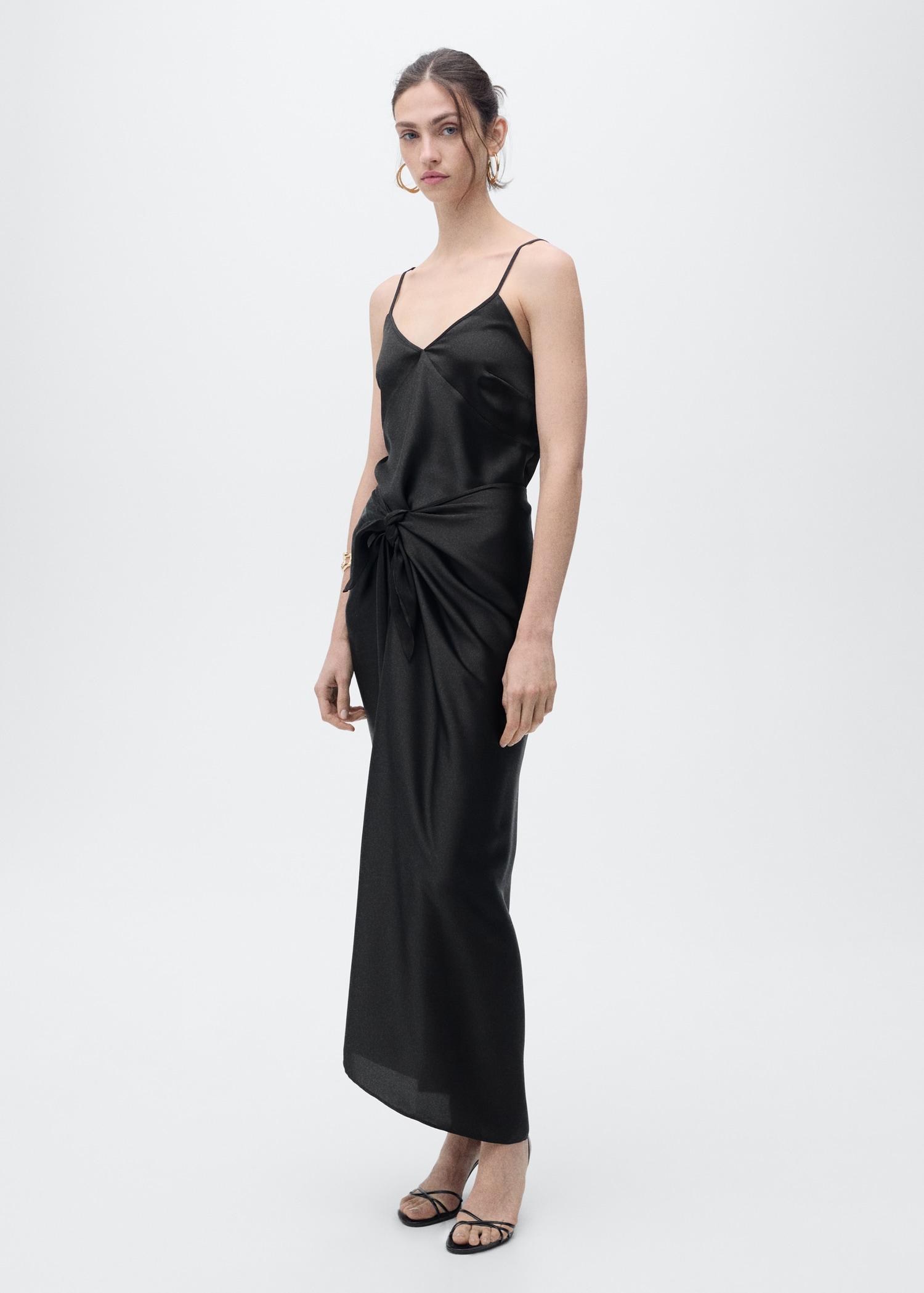 V-neck satin top - Women | MANGO USA Product Image