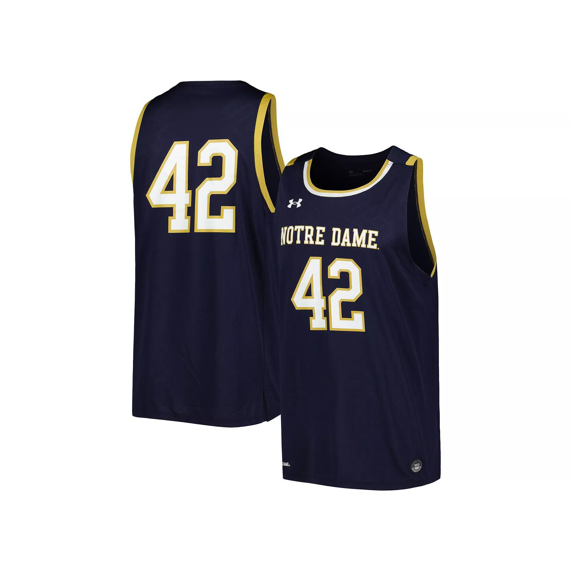 Mens Under Armour Notre Dame Fighting Irish Replica Basketball Jersey Blue Product Image