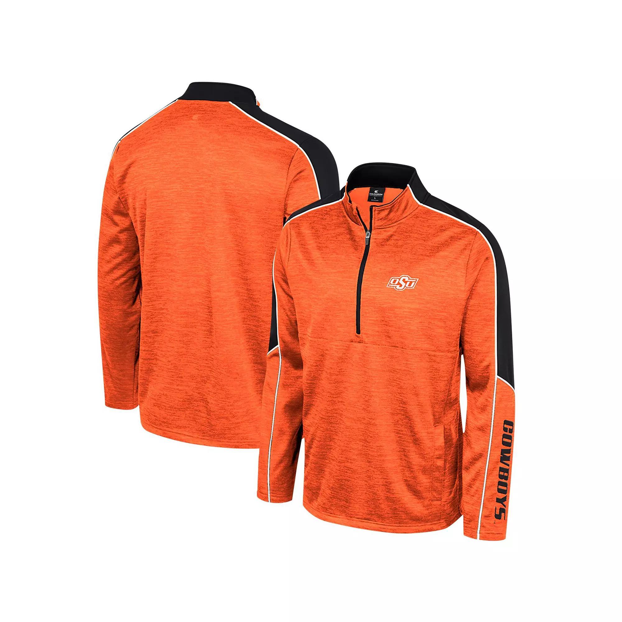 Men's Colosseum Orange Oklahoma State Cowboys Marled Half-Zip Jacket, Size: XL Product Image