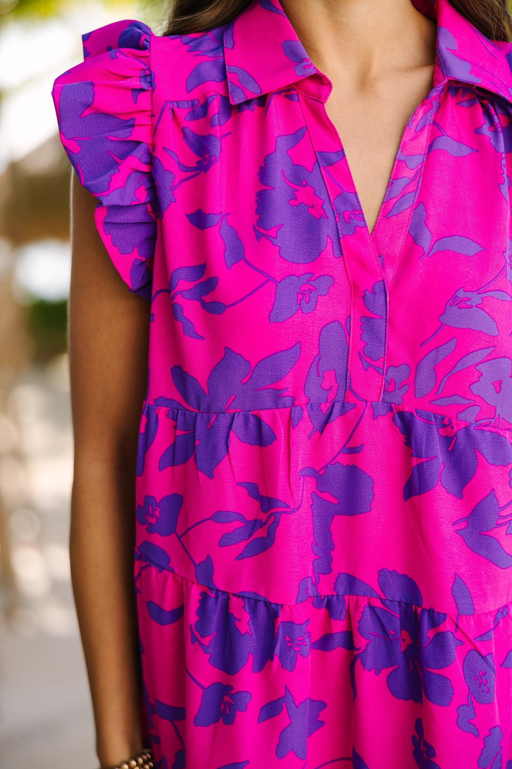 Worth Your While Magenta Purple Babydoll Dress Female Product Image