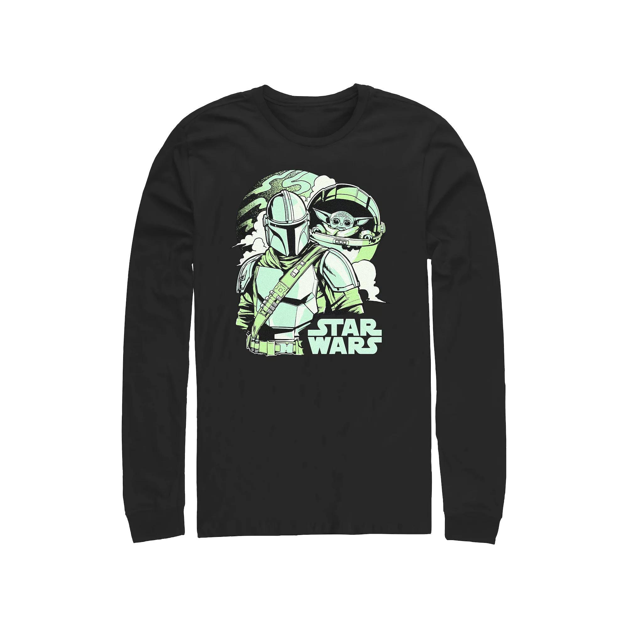 Men's The Mandalorian The Child And Mando Portrait Graphic Tee, Size: Medium, Black Product Image