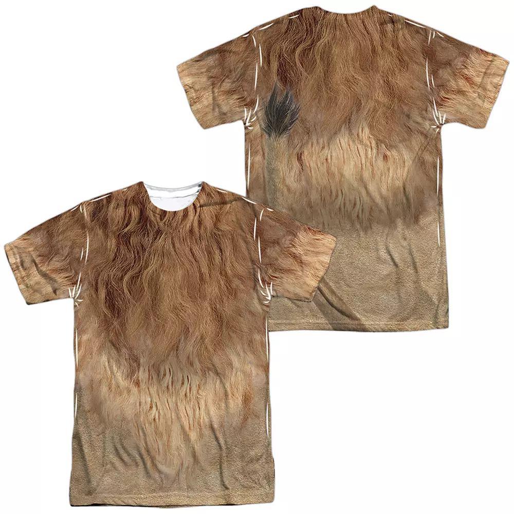 Men's Wizard of Oz The Cowardly Lion Costume Sublimated Graphic Tee, Size: Small, Black Product Image