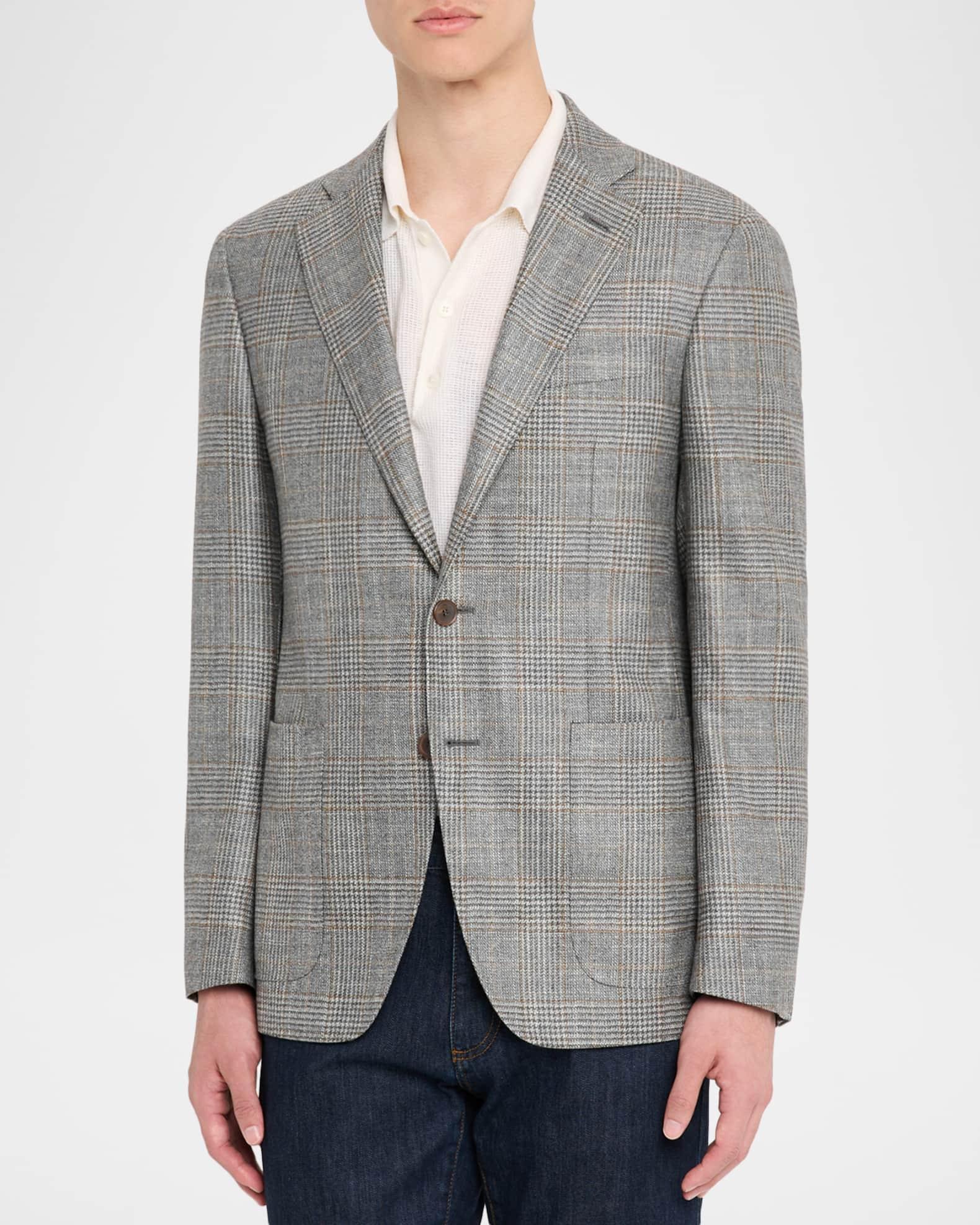 Men's Glen Plaid Notch Lapel Sport Coat Product Image