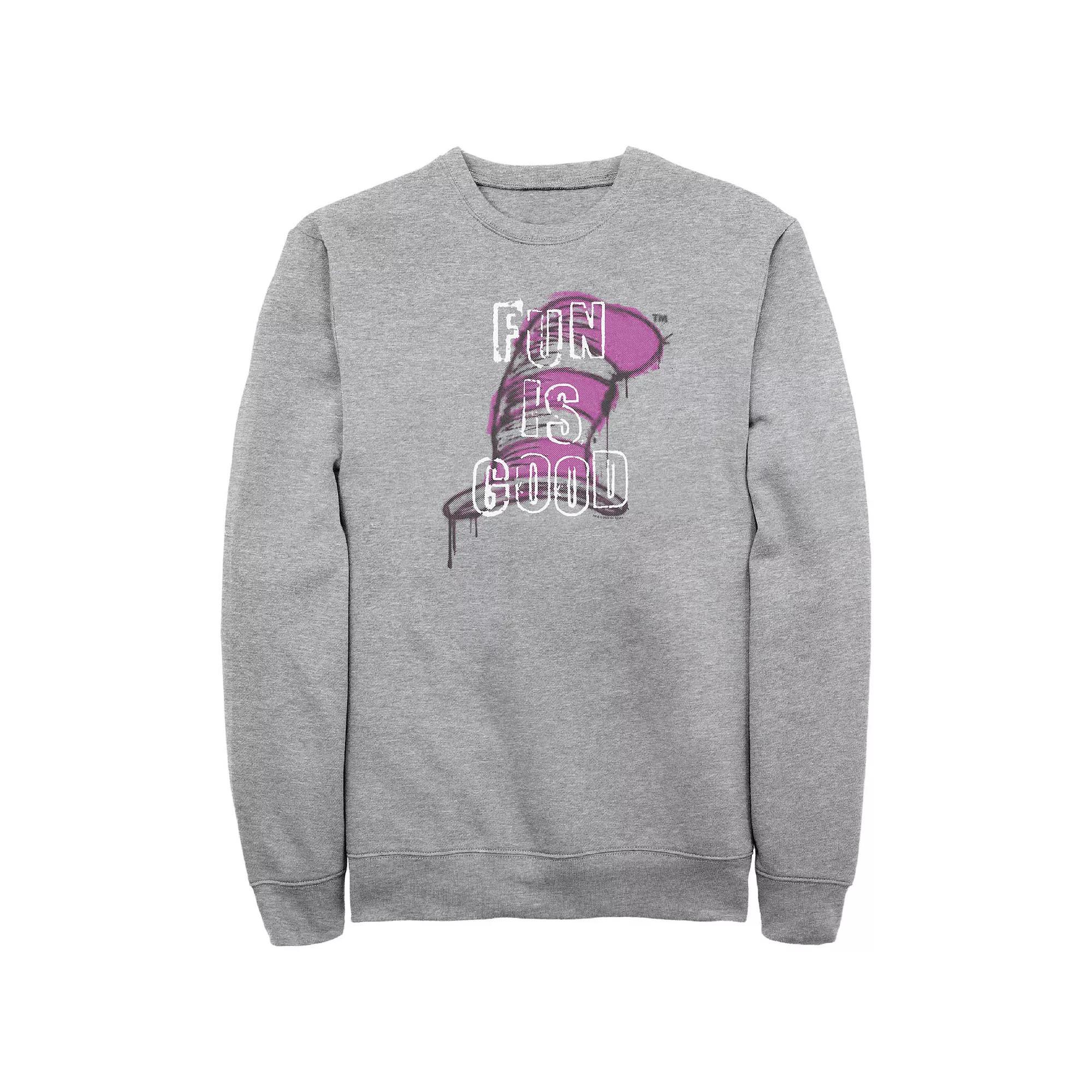 Big & Tall Dr. Seuss Fun Is Good Graphic Fleece, Men's, Size: 3XB, Athletic Grey Product Image