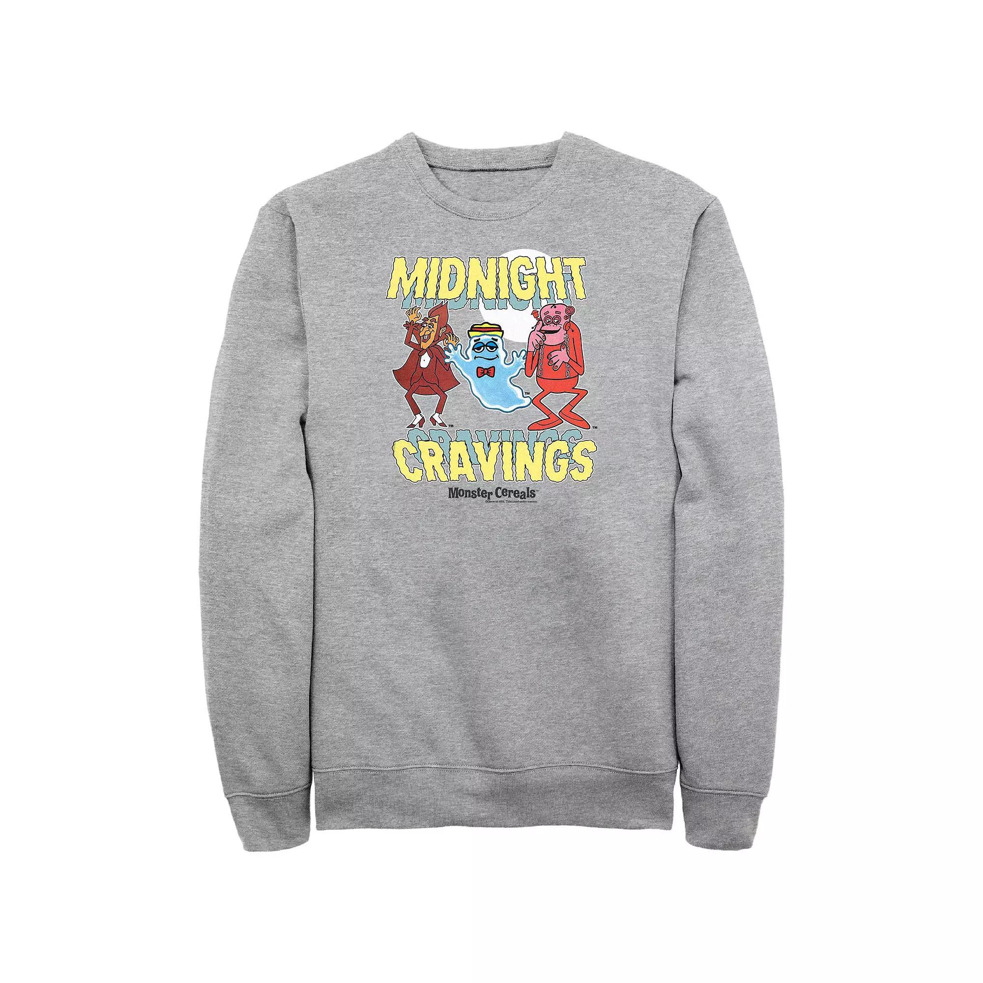 Men's Monster Cereals Midnight Cravings Graphic Fleece, Size: 3XL Tall, Athletic Grey Product Image