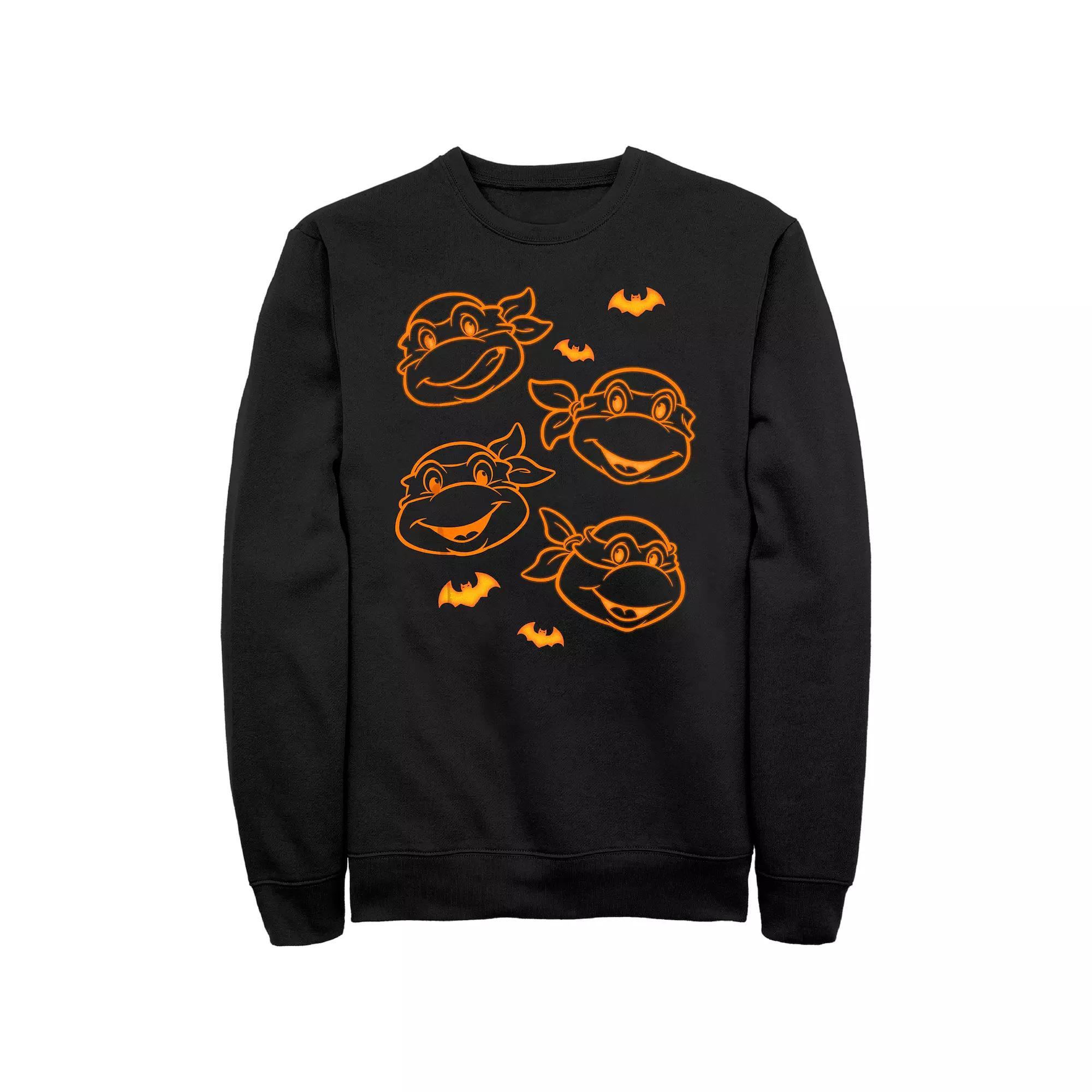 Big & Tall Teenage Mutant Ninja Turtles Glowing Turtles Halloween Fleece Sweatshirt, Men's, Size: 4XL, Black Product Image