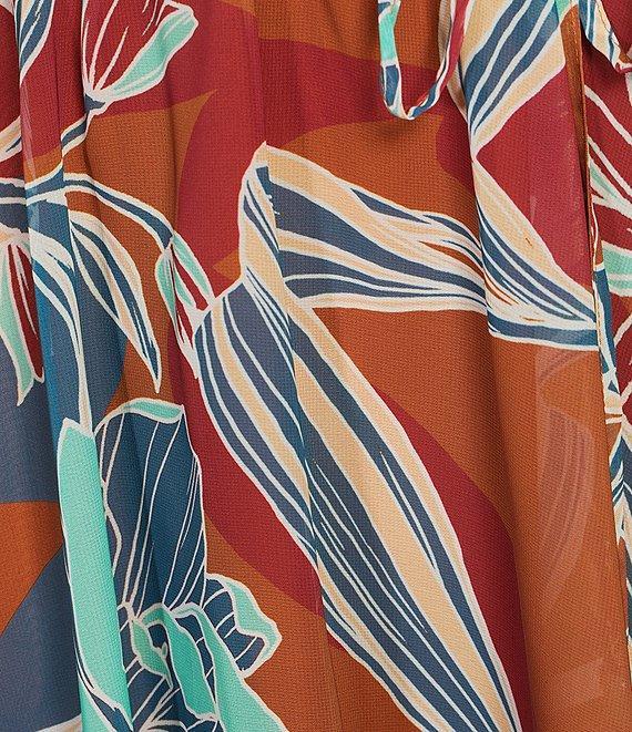 Jessica Howard Plus Size Floral Print Chiffon Blouson Dress Product Image