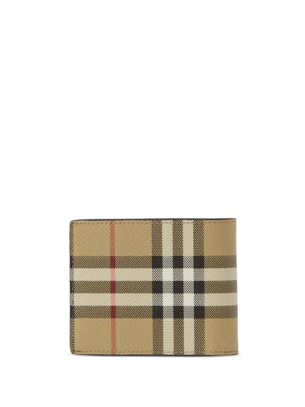 check-print bi-fold leather wallet Product Image