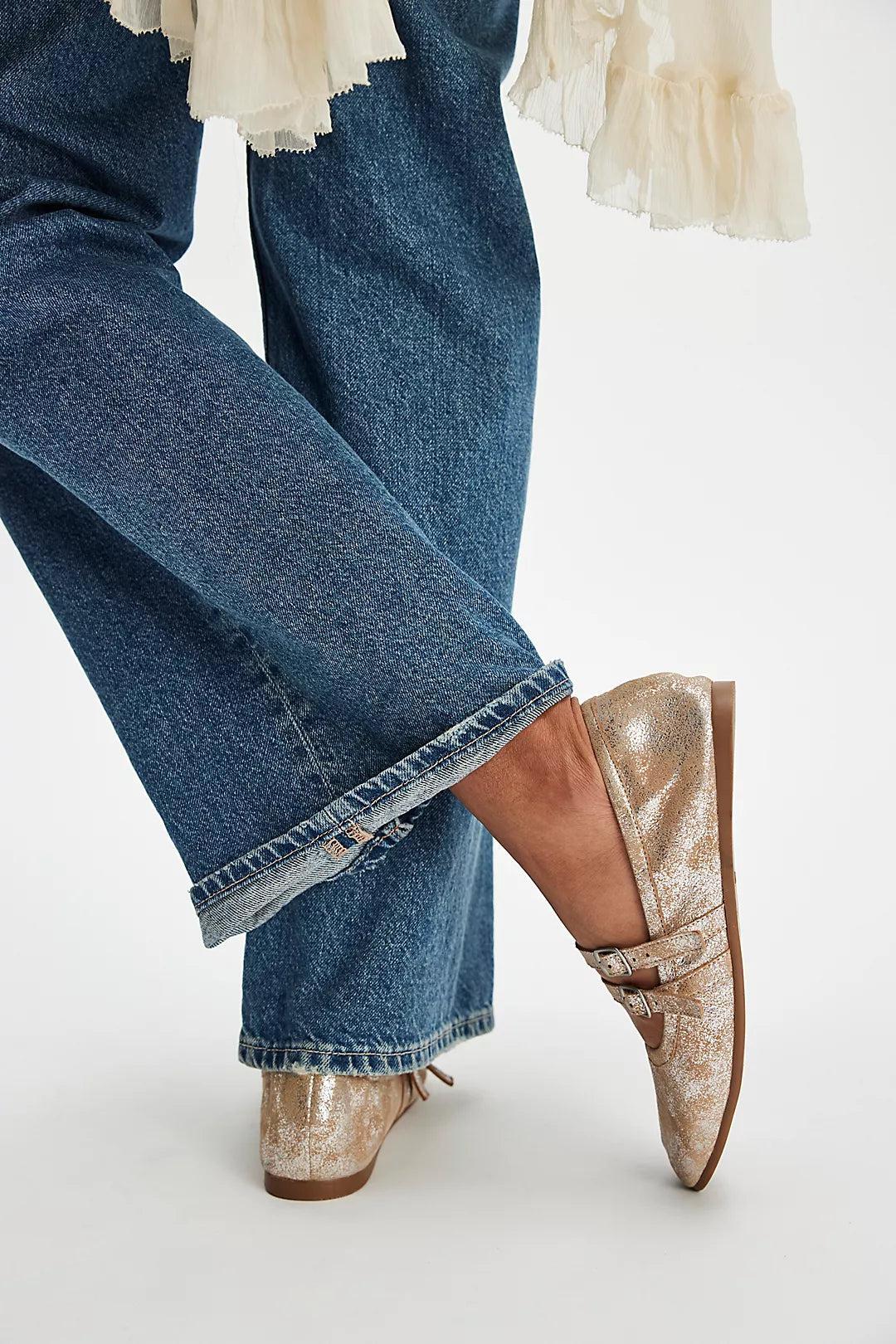 Free People Gemini Ballet Flat Champagne Product Image