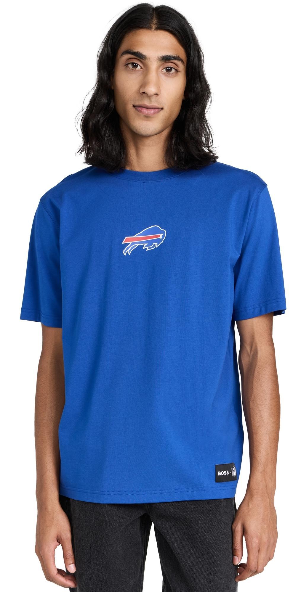 HUGO BOSS Boss X Nfl Stretch-cotton T-shirt With Special Branding In Bills Product Image
