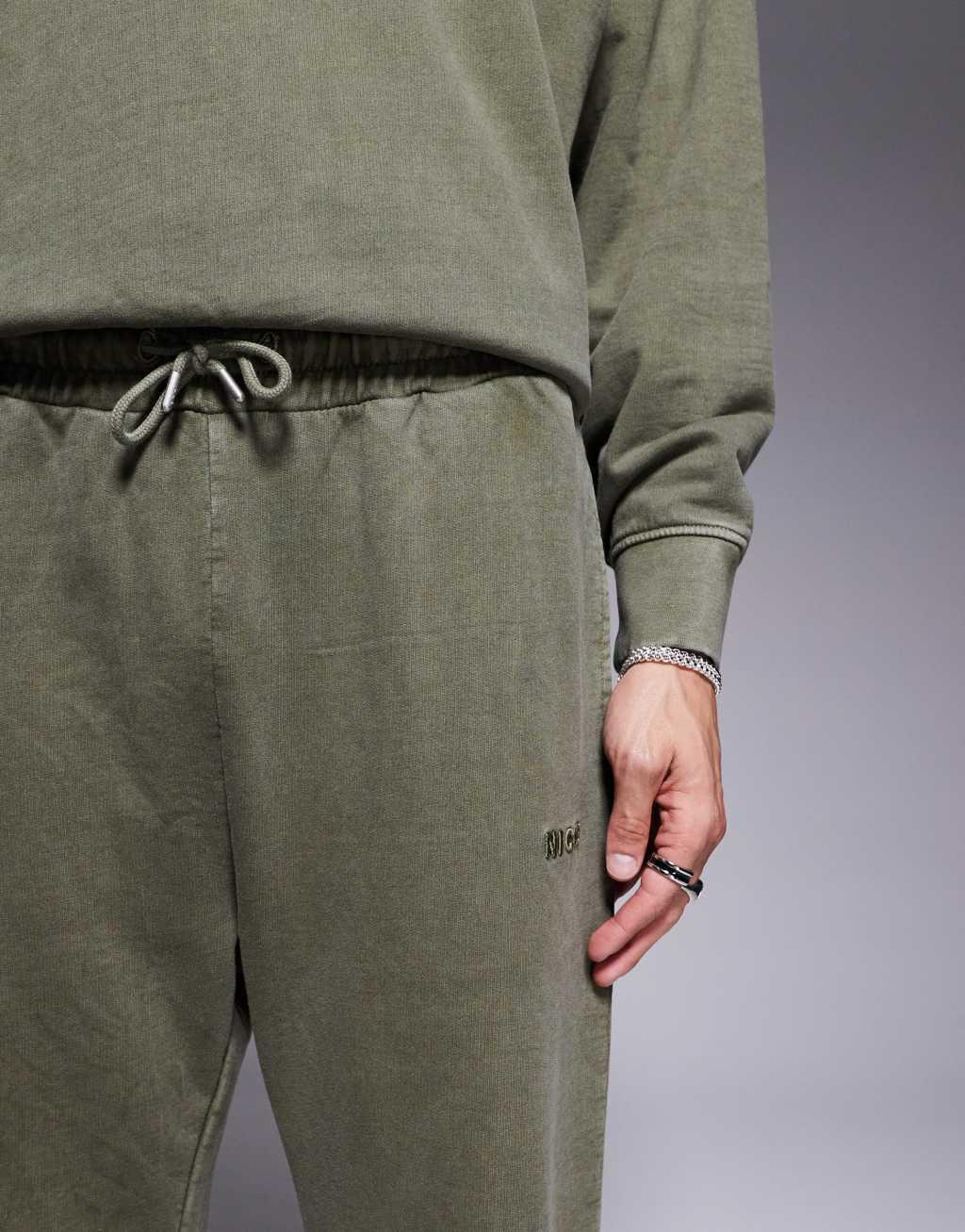 Nicce washed sweatpants in khaki - part of a set Product Image