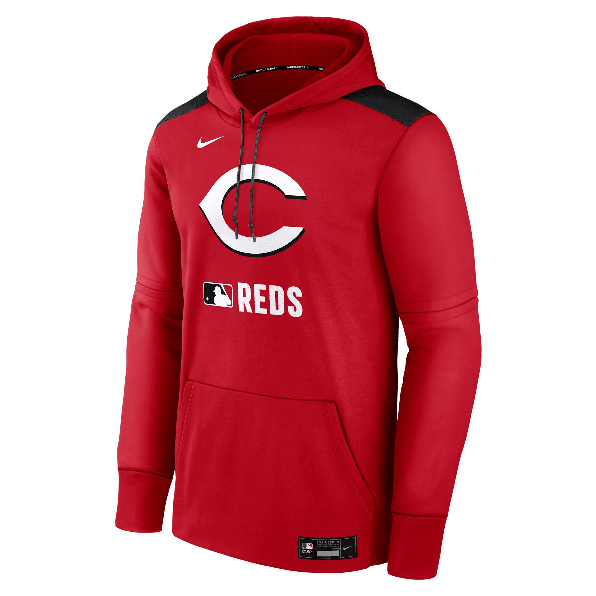 Men's Cincinnati Reds Authentic Collection Nike Therma MLB Pullover Hoodie Product Image