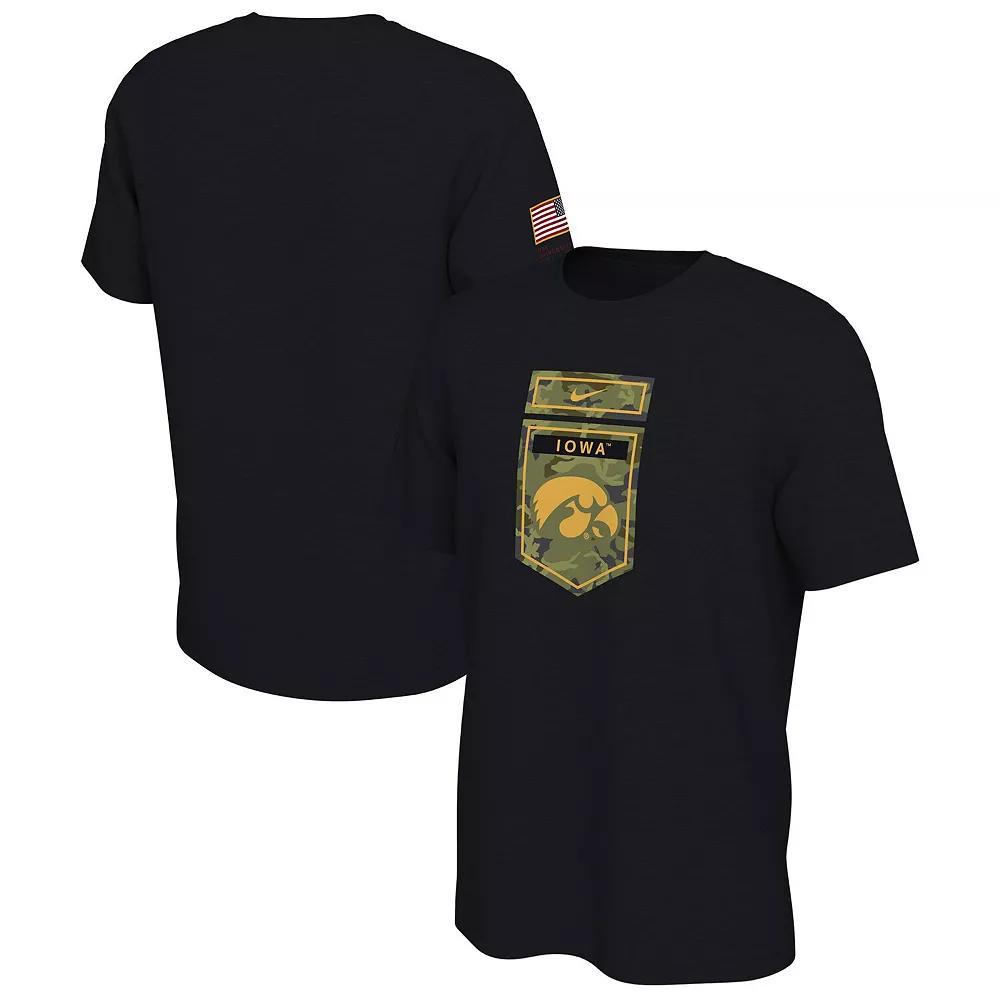 Men's Nike Black Iowa Hawkeyes Veterans Camo T-Shirt, Size: Medium Product Image