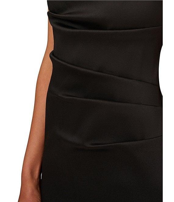 Aidan Mattox Stretch Mikado Boat Neck Sleeveless Sheath Gown Product Image