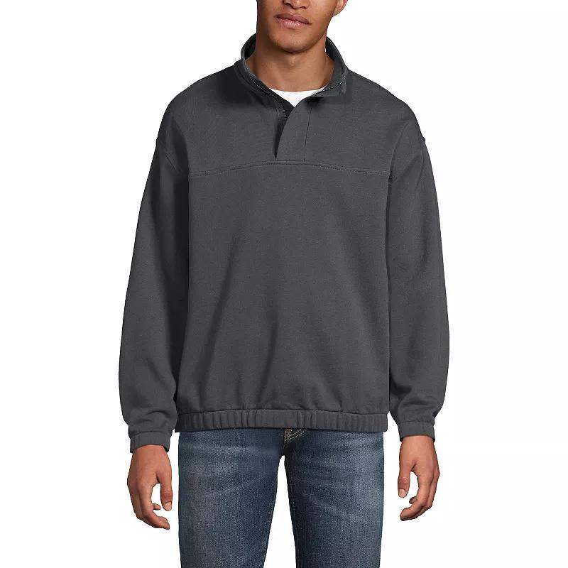 Men's Lands' End Long Sleeve French Terry Quarter-Zip Vintage Wash Pullover, Size: XXL, Light Grey Product Image