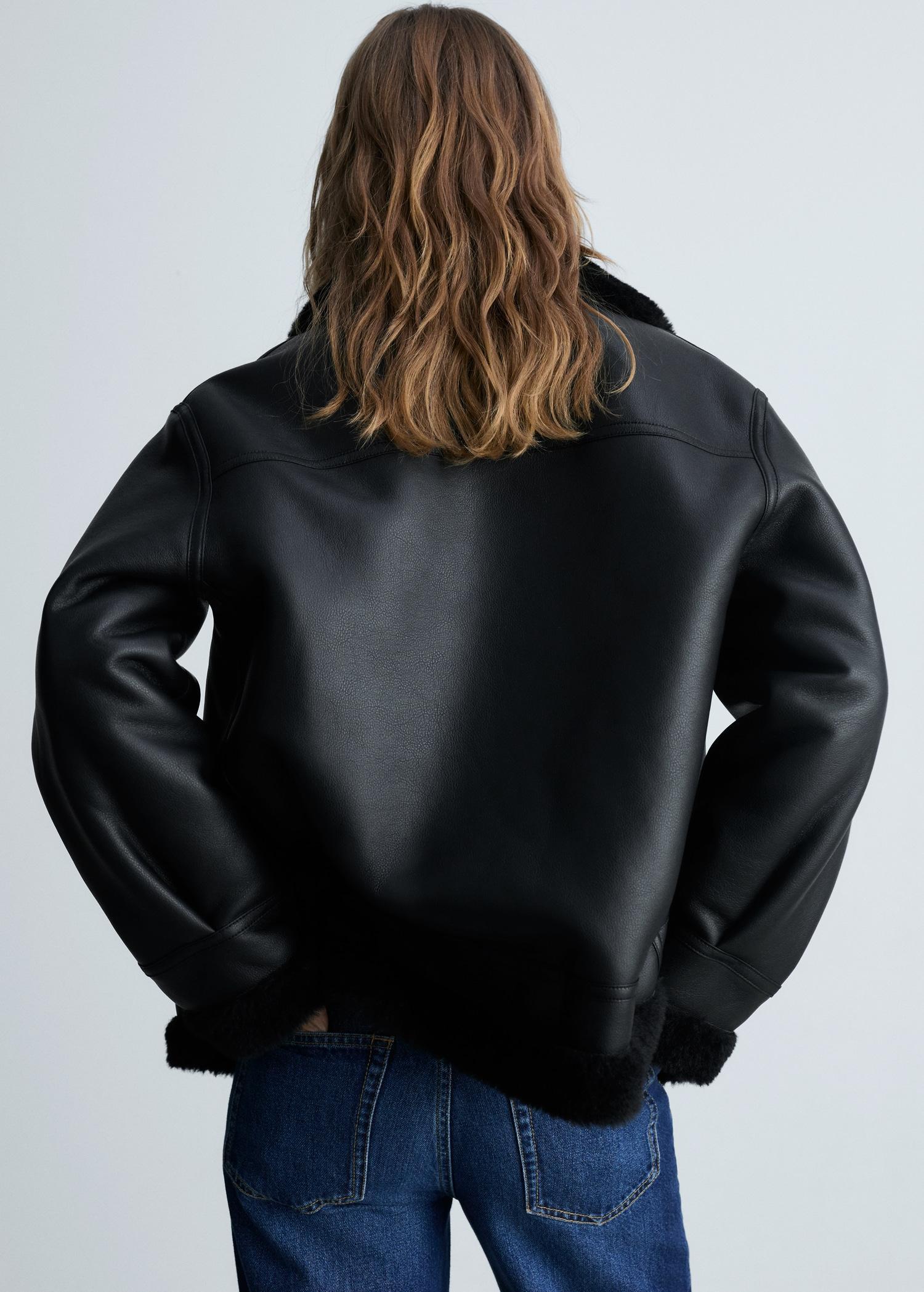 Jacket with shearling-effect lining - Women | MANGO USA Product Image