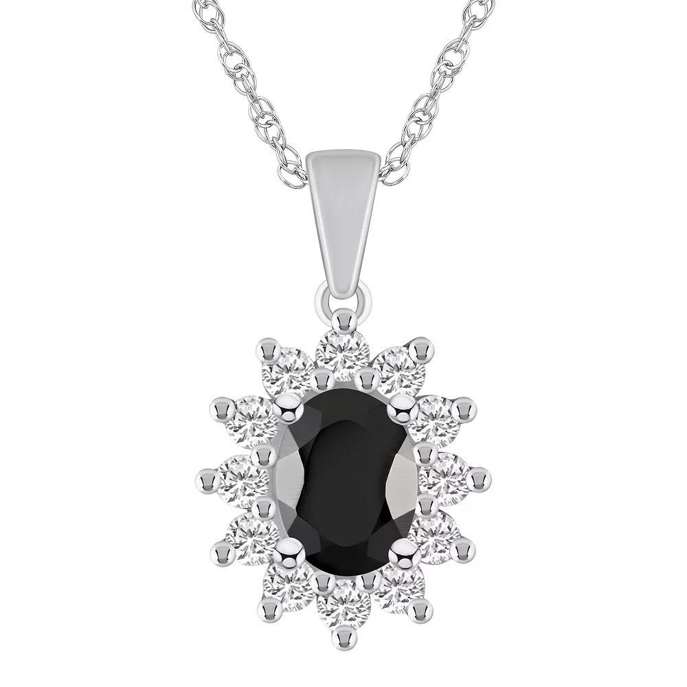 Alyson Layne 14k Gold Oval Black Onyx & 5/8 Carat T.W. Diamond Pendant Necklace, Women's, Size: 18" Product Image