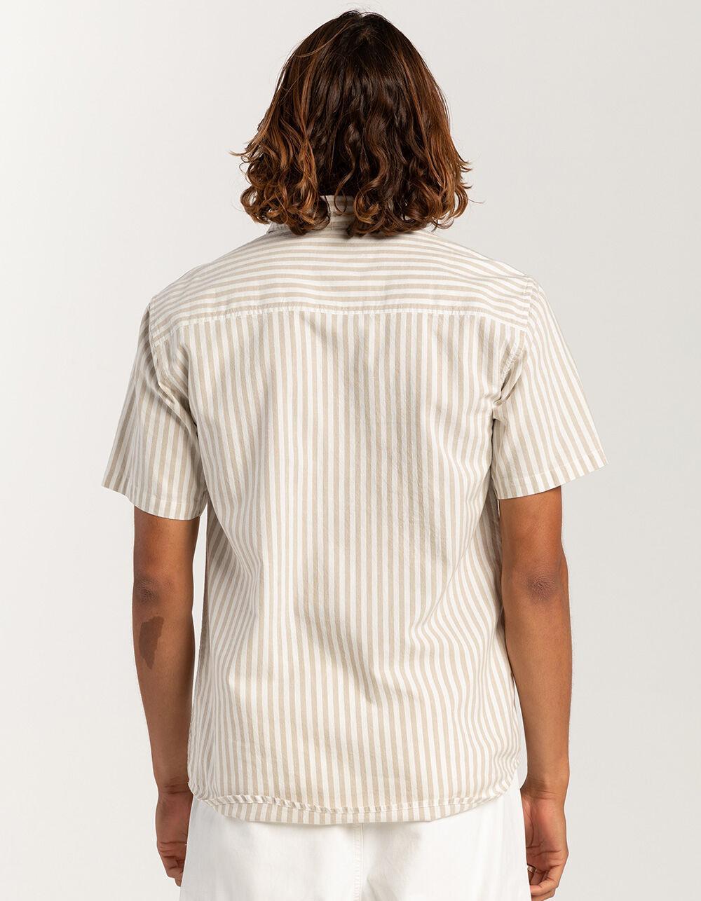 RSQ Mens Stripe Oxford Shirt - TAN Product Image