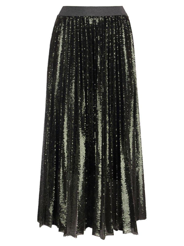 FABIANA FILIPPI Metallic Effect Pleated Skirt In Green Product Image