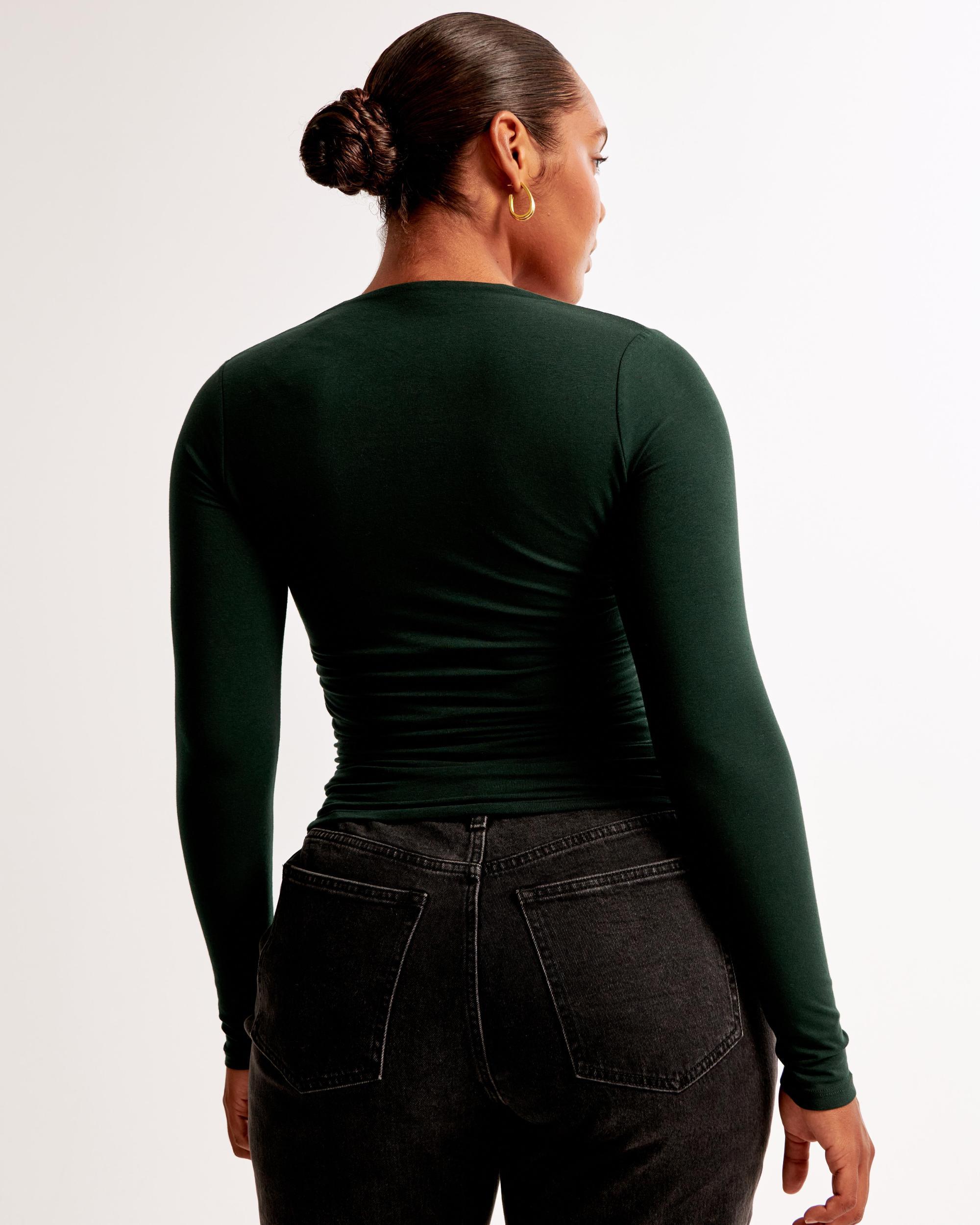 The A&F Ava Long-Sleeve Mesh Top Product Image